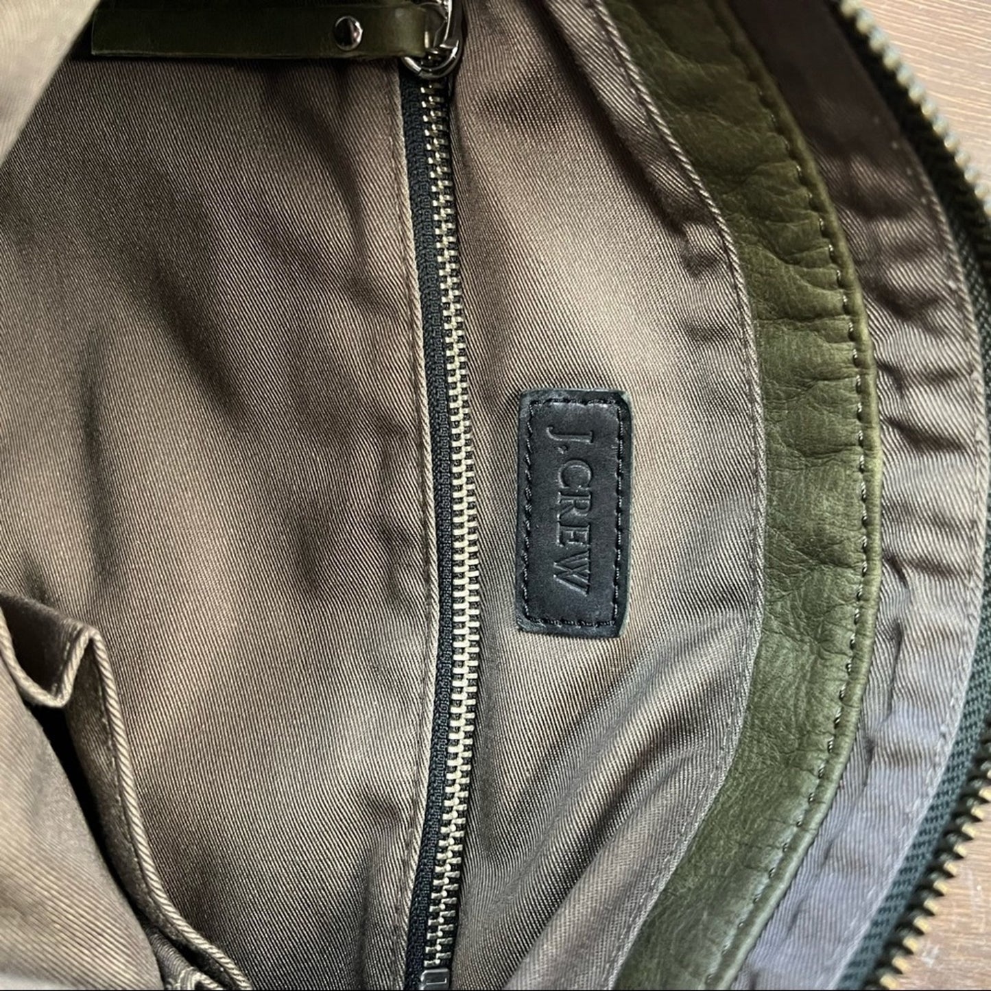 J Crew Olive Rugged Leather Laptop Bag 2011 Spring Collection