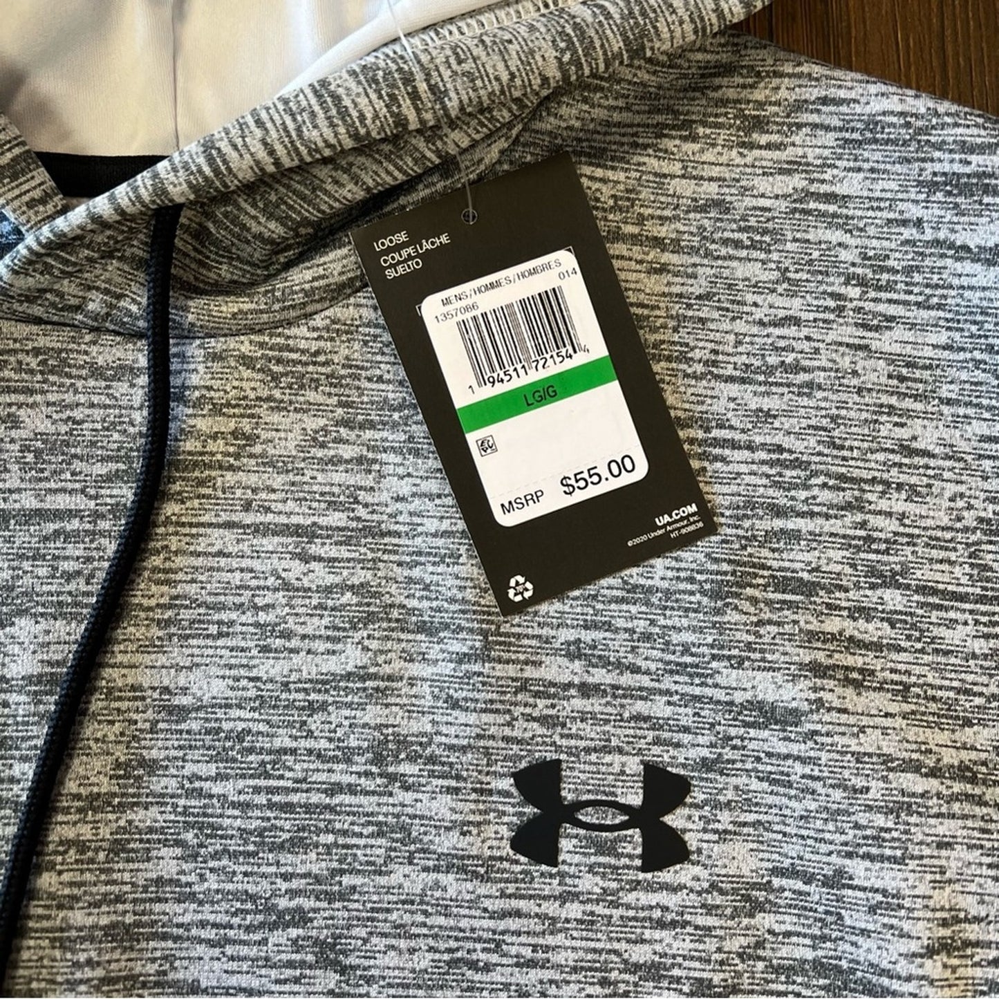 🆕 men’s under Armour loose fit pull over hoodie SZ LG