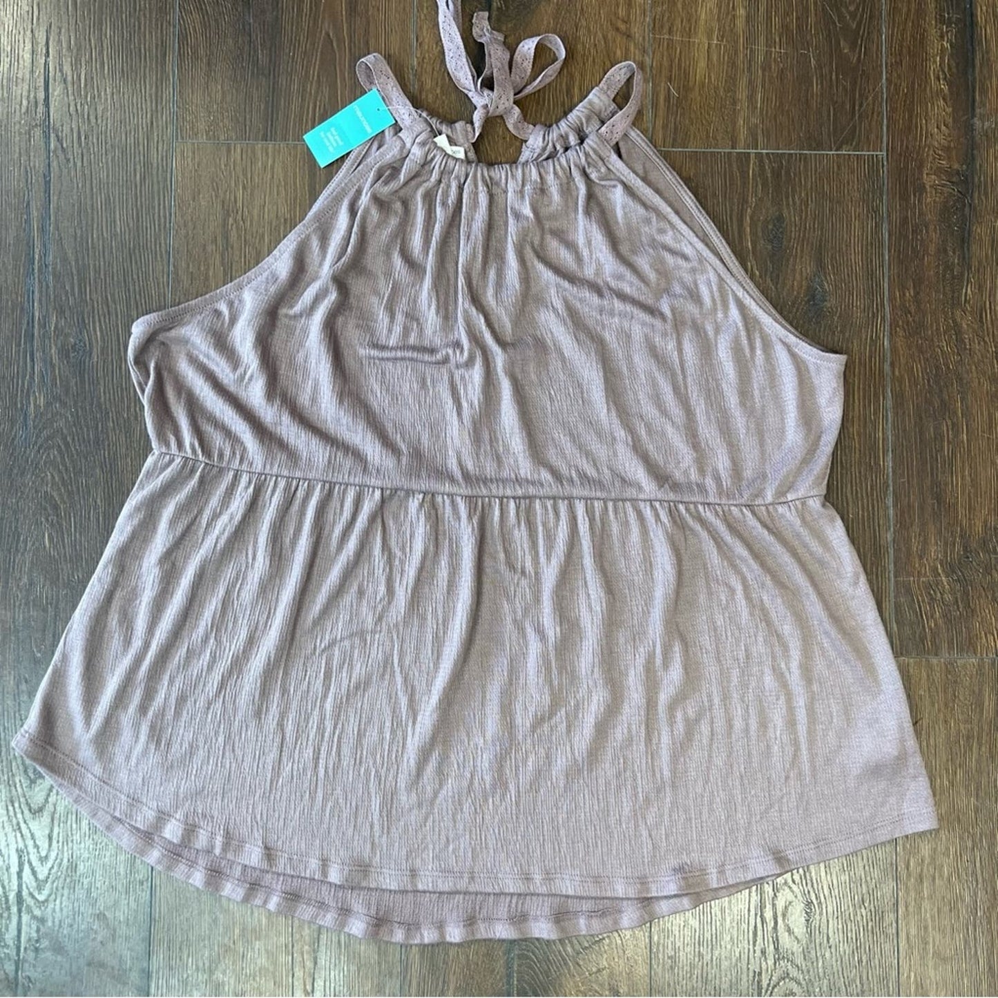 🆕 Maurice’s Solid Halter Peplum Tank SZ XL