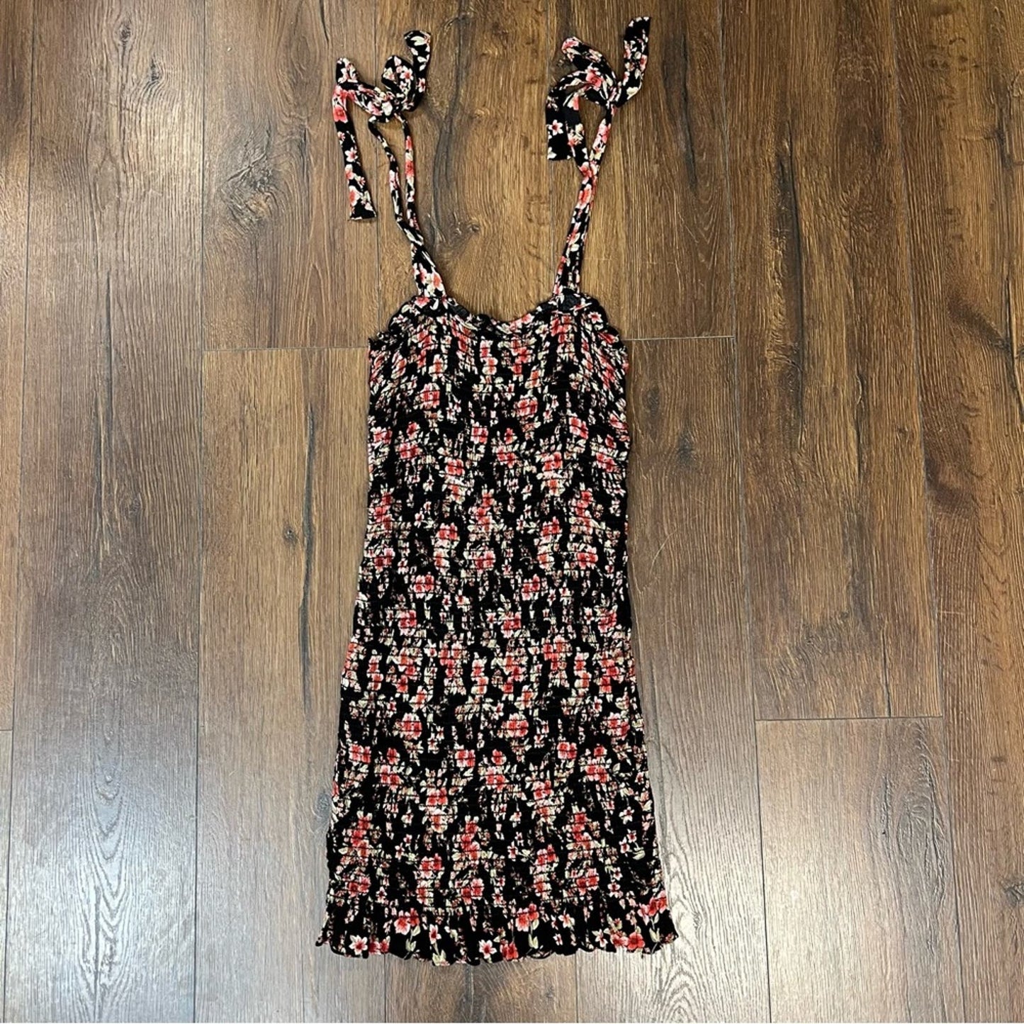 Free People Bella Smocked Floral Bodycon Dress SZ SM