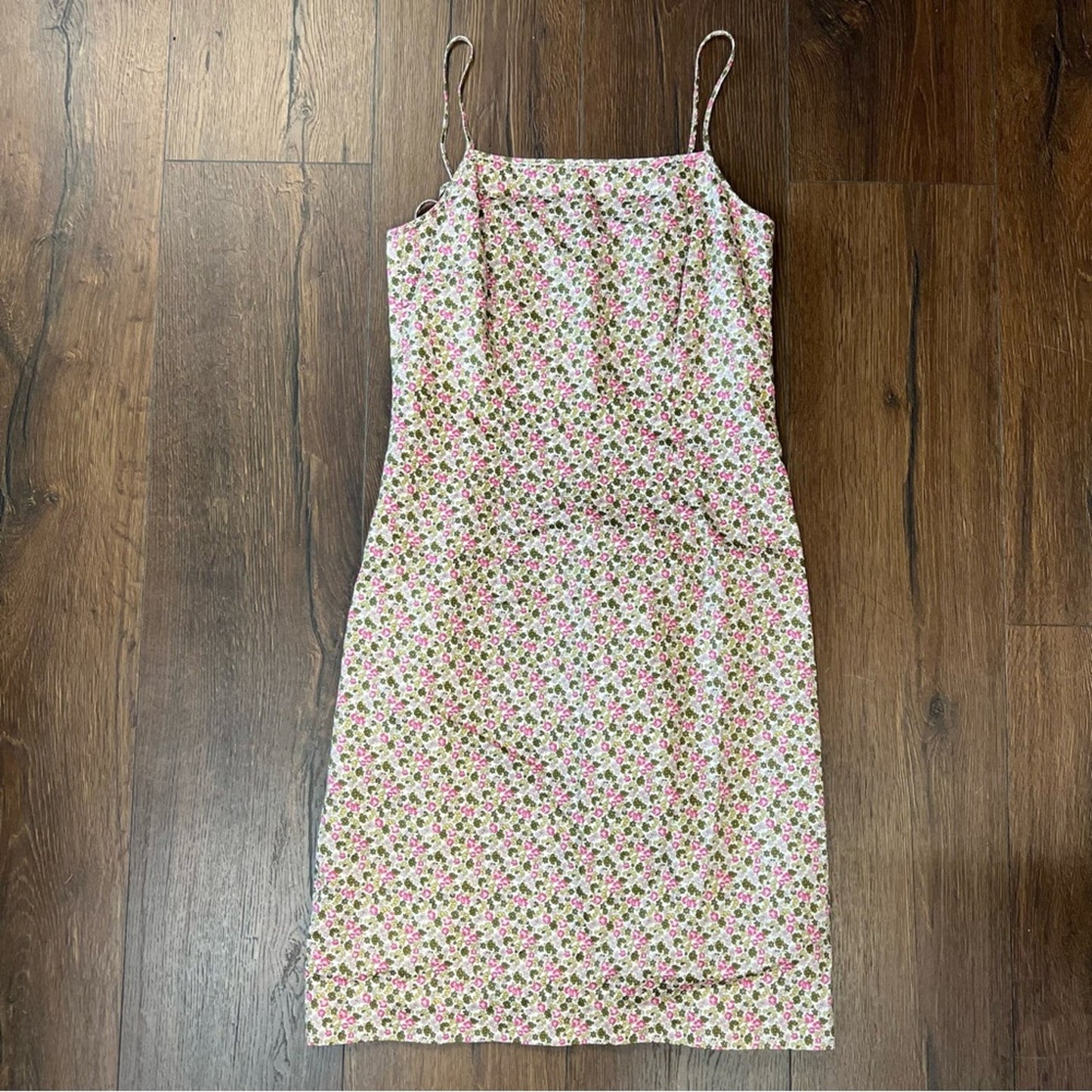 Ann Taylor Green and pink floral mini dress SZ SM