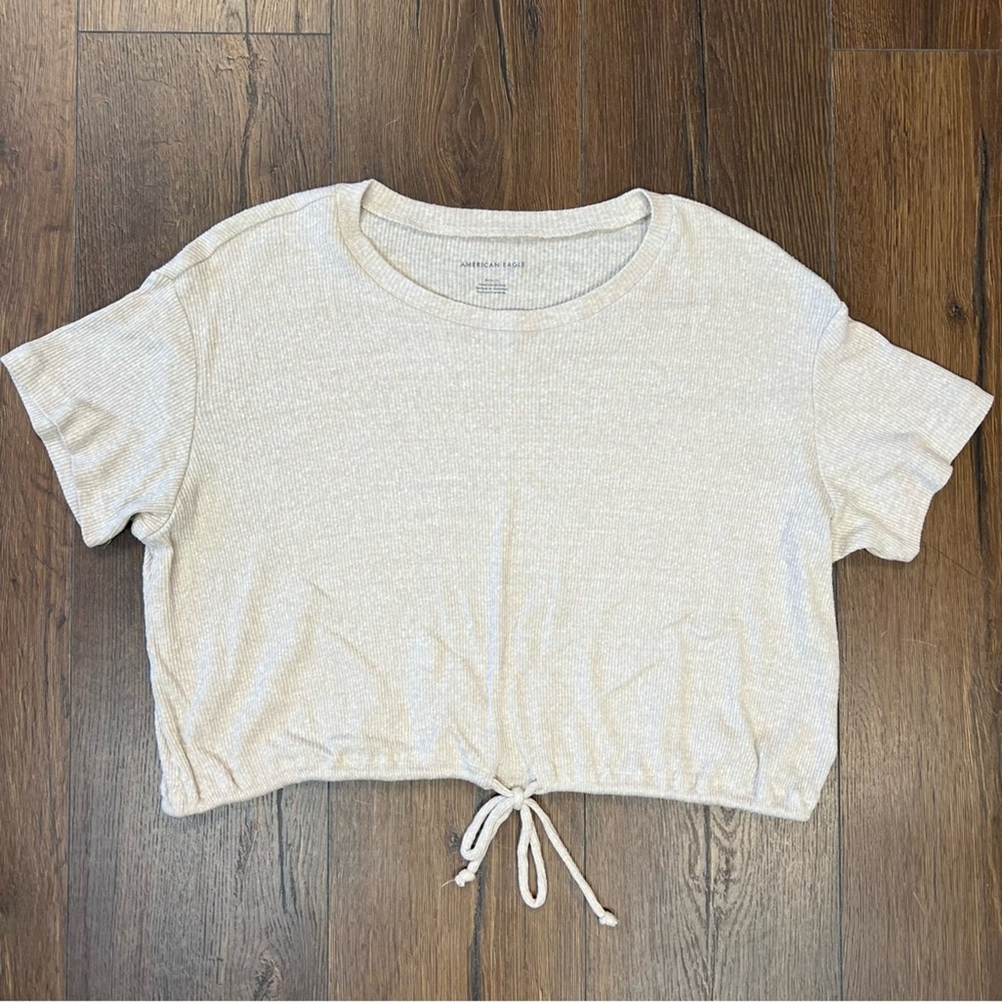 American Eagle scoopneck drawstring crop top SZ MED