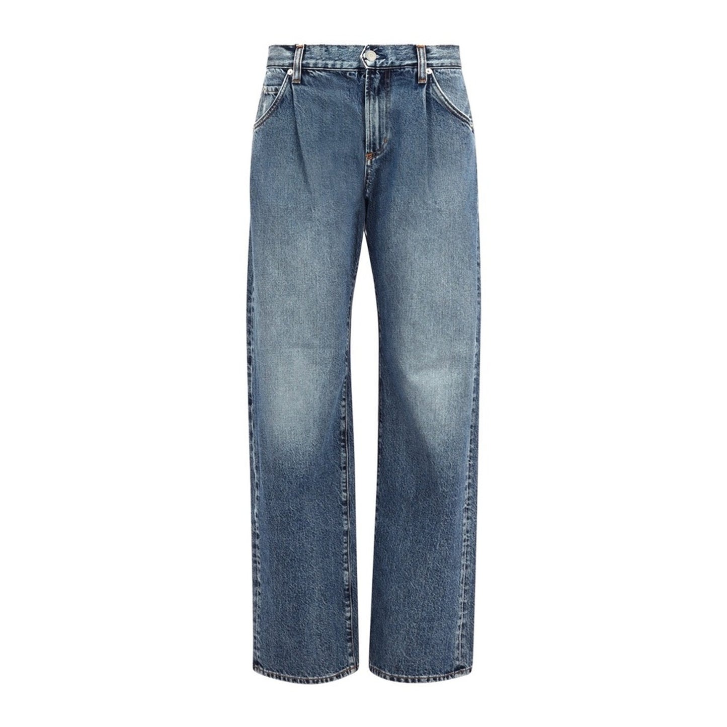 NEW Daily Blue Love Pleated Straight Leg Blue Denim Jeans R SZ 25