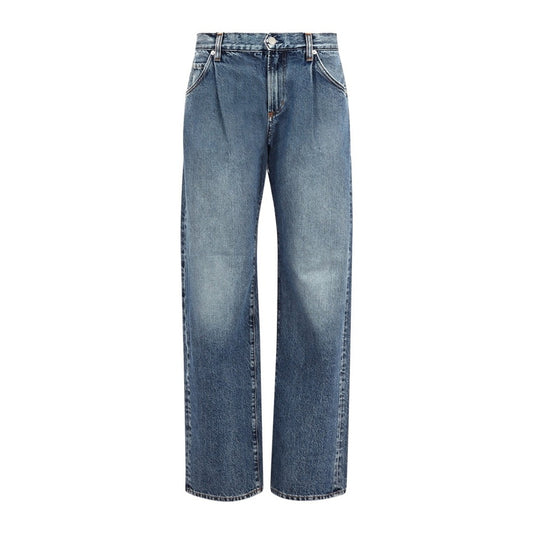 NEW Daily Blue Love Pleated Straight Leg Blue Denim Jeans R SZ 25