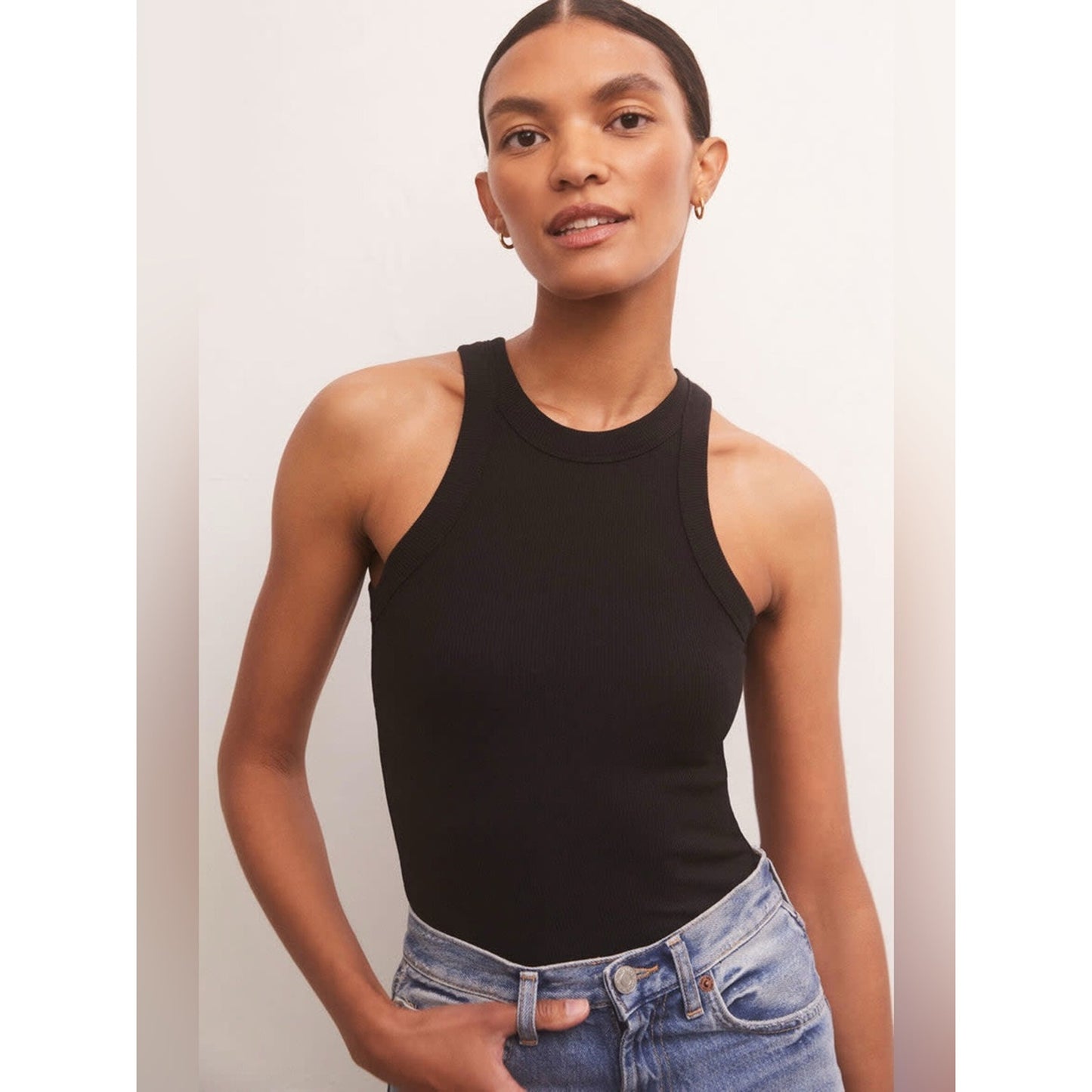 🆕 Z Supply Lily Rib High Neck Tank Blk SZ XS