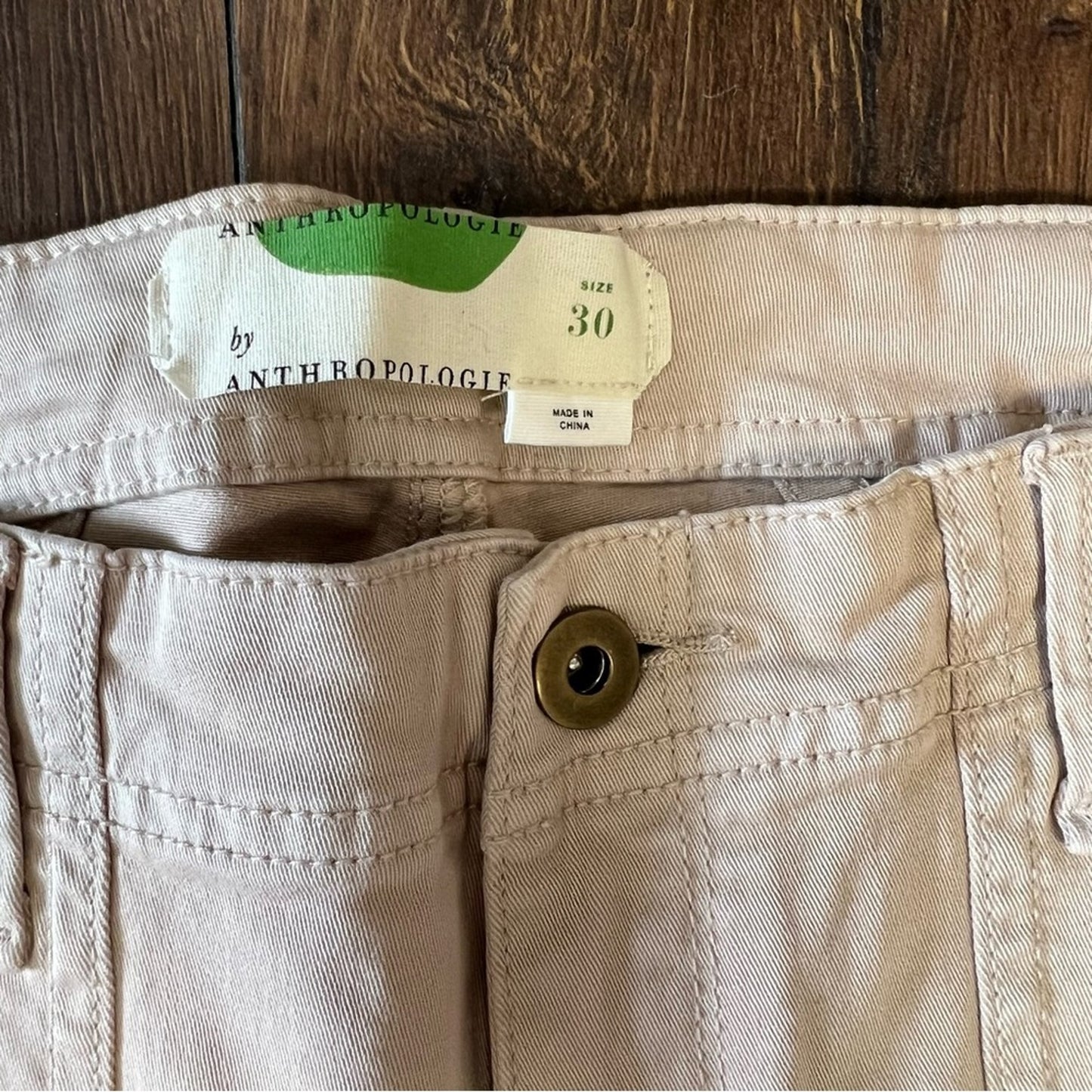 By Anthropologie Cropped Utility Khaki Pants SZ 30/10