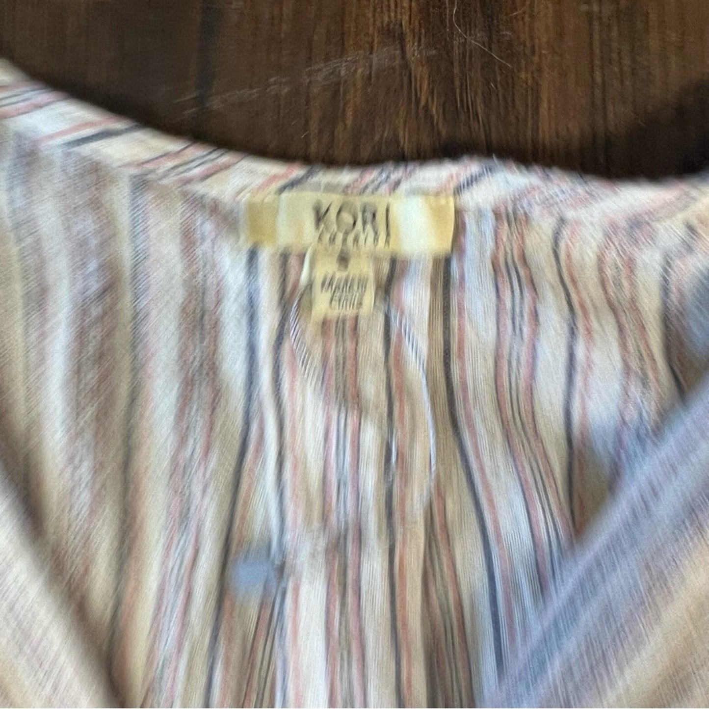KORI America, pink and blue pinstriped pants suit SZ SM