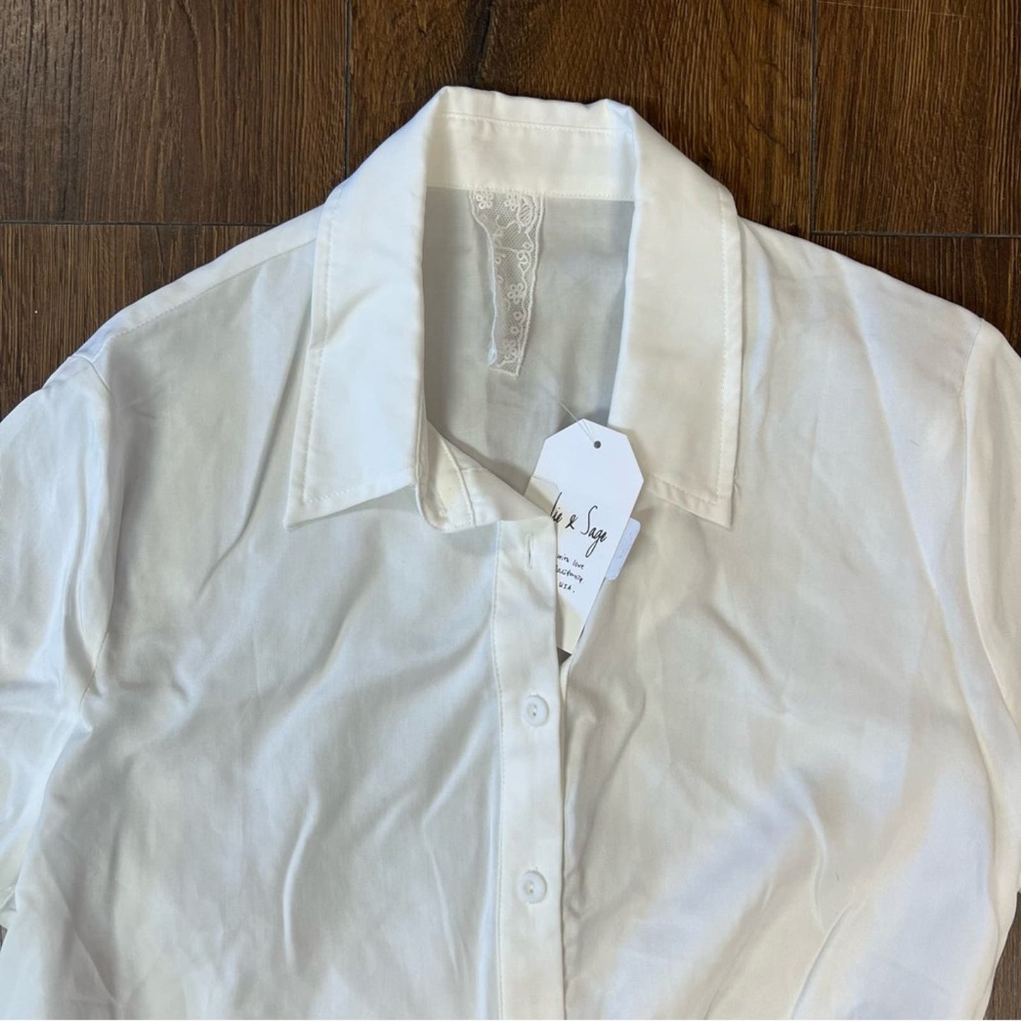 🆕 Sadie and Sage Elisha Button Down Crop Top SZ SM
