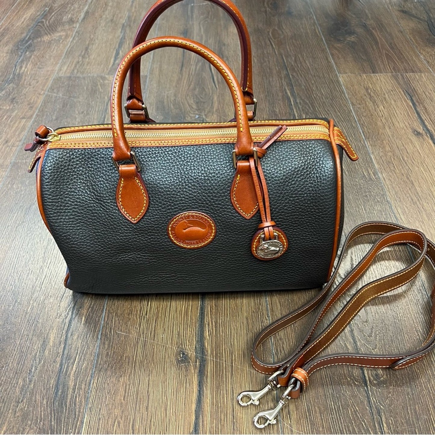 Dooney & Bourke all weather leather barrel satchel