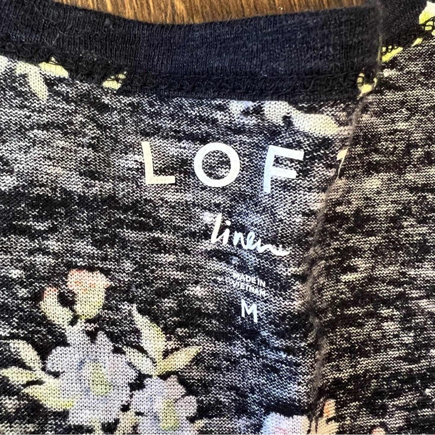 Ann Taylor Blossom Linen Tee SZ MED