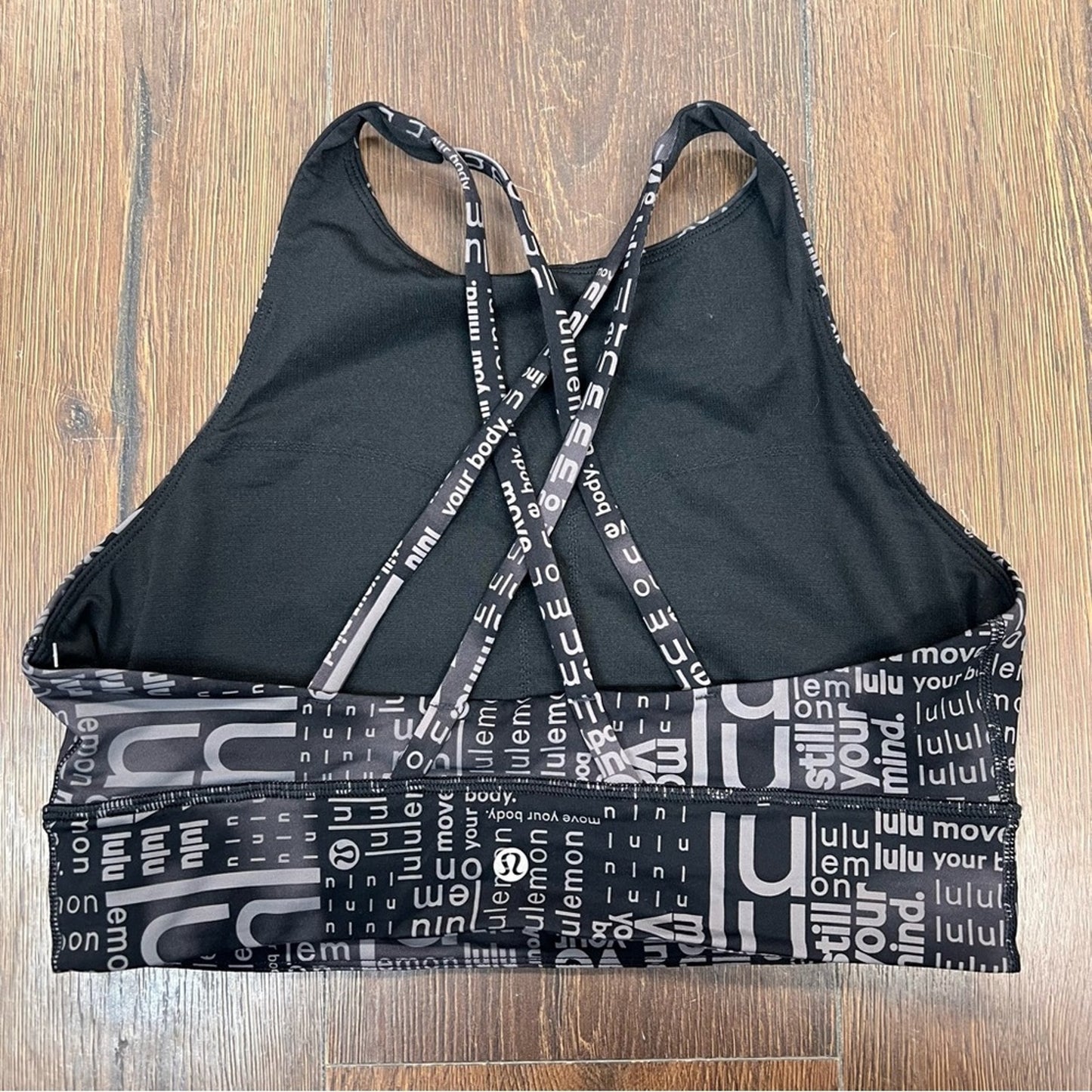 Lululemon Energy High-Neck Longline Bra Ombre Black Multi SZ‎ 10