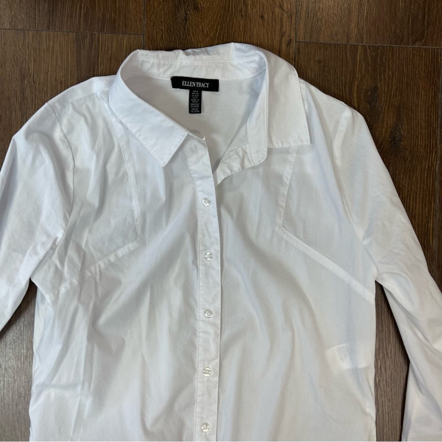 Ellen Tracy D-Ring button down shirt SZ SM