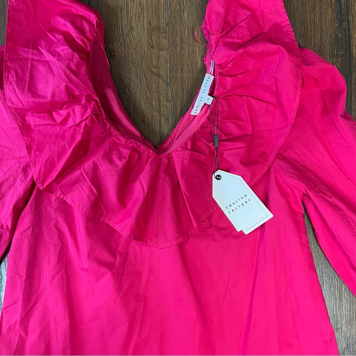 🆕 English Factory Long Sleeve Ruffled Mini Dress SZ SM