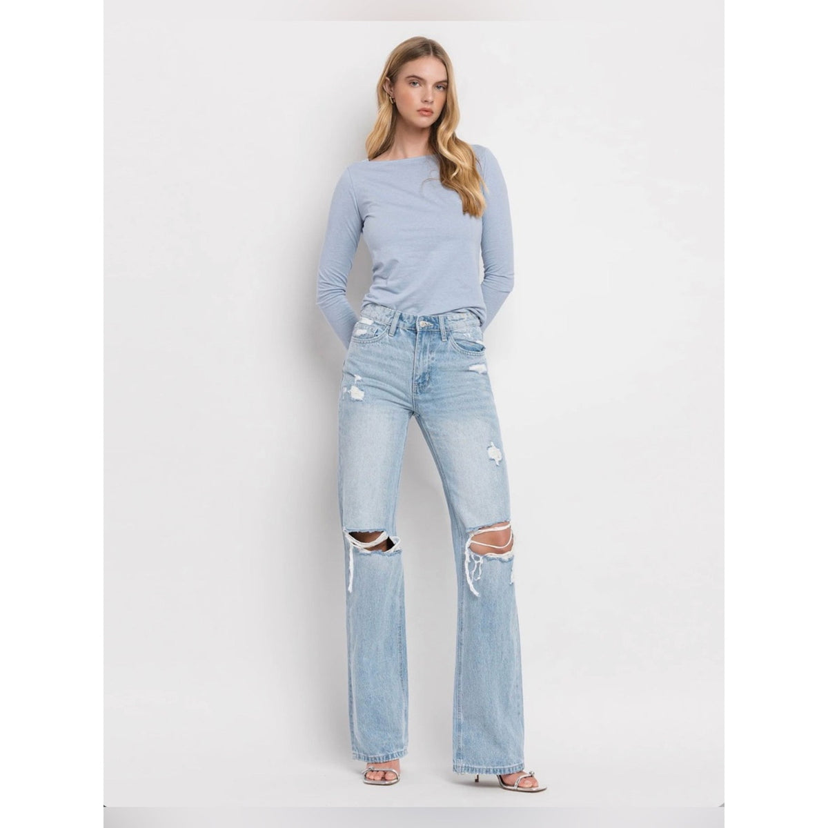 🆕 Vervet Leslie 90's Vintage Super High Rise Flare Jeans S 25