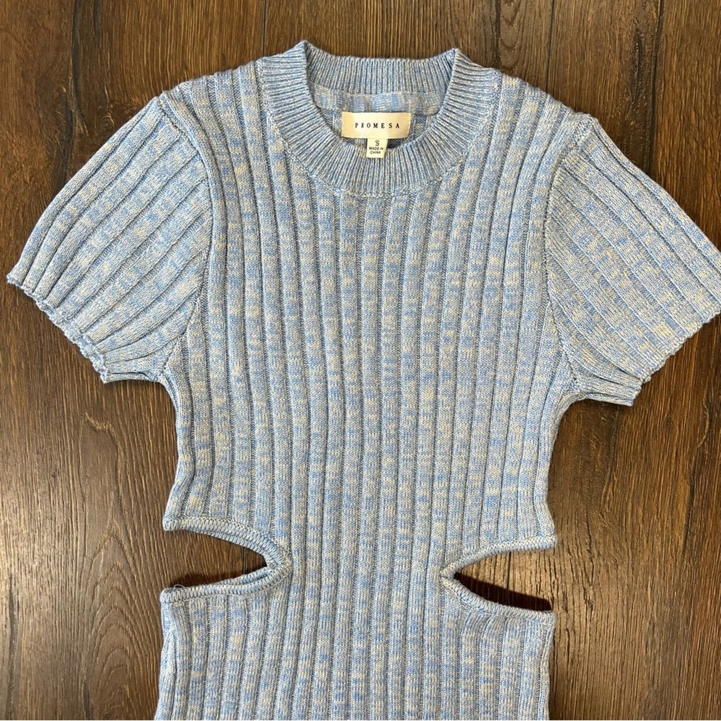 Promesa blue cut out sweater dress SZ LG