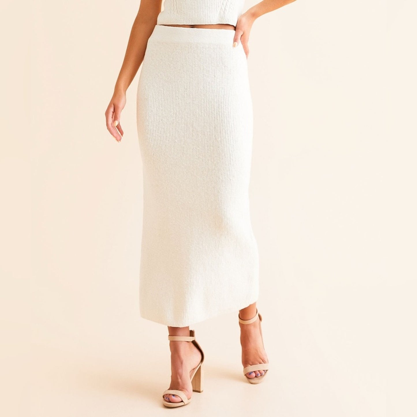 NEW Z Supply‎ Avni Cream Maxi Sweater Skirt SZ MED