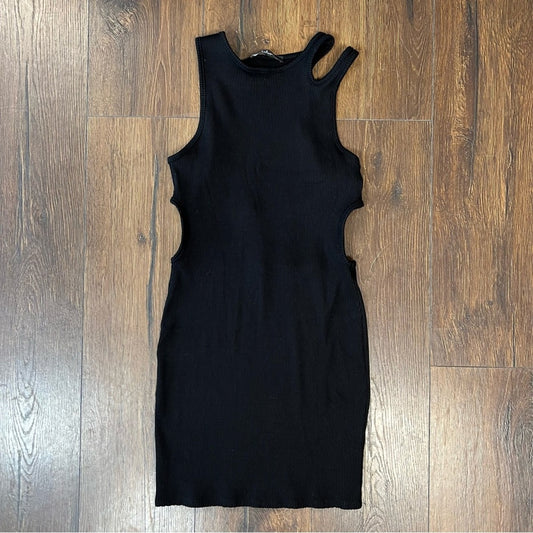 Lulu’s black ribbed cutout dress SZ LG