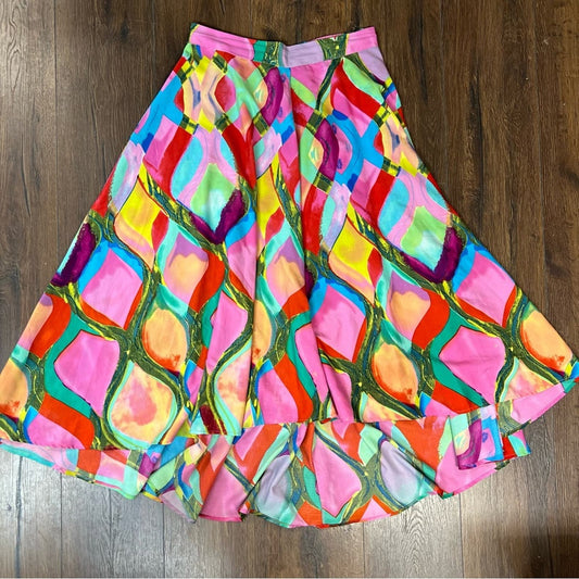 Mix Nouveau New York multicolored high low skirt SZ LG