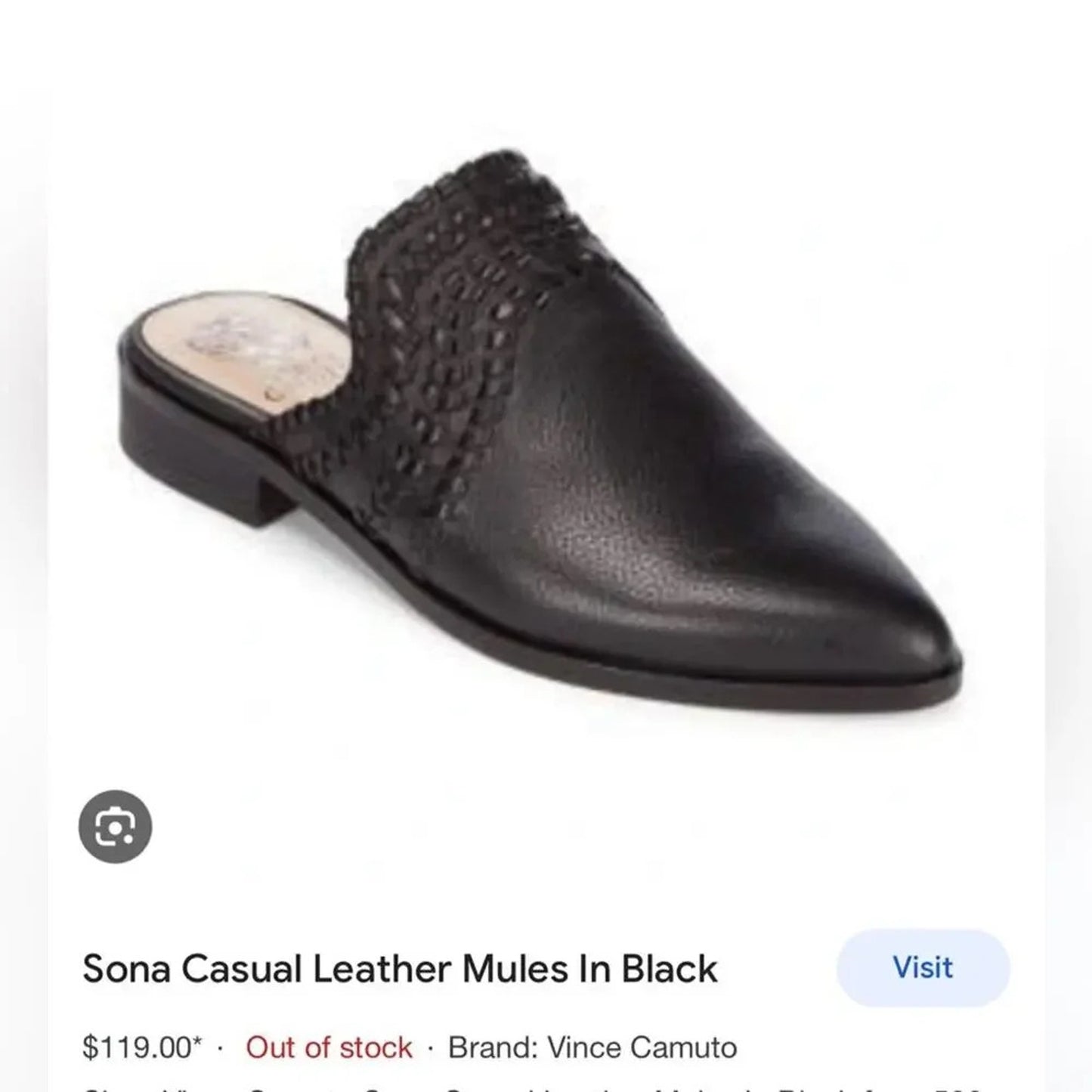 🆕 Vince Camuto some casual black leather mules SZ 6