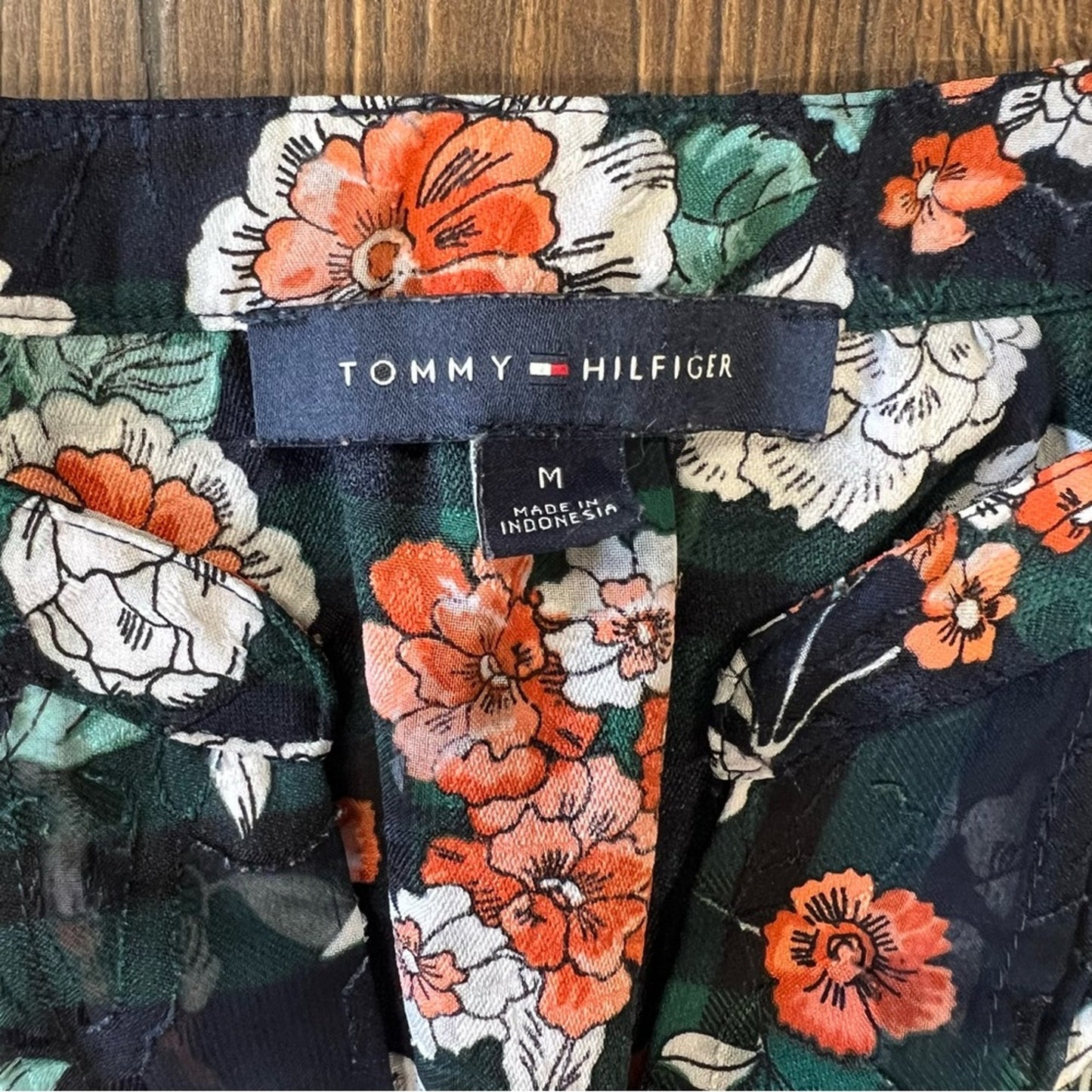 Tommy Hilfiger Floral Peasant Top SZ MED