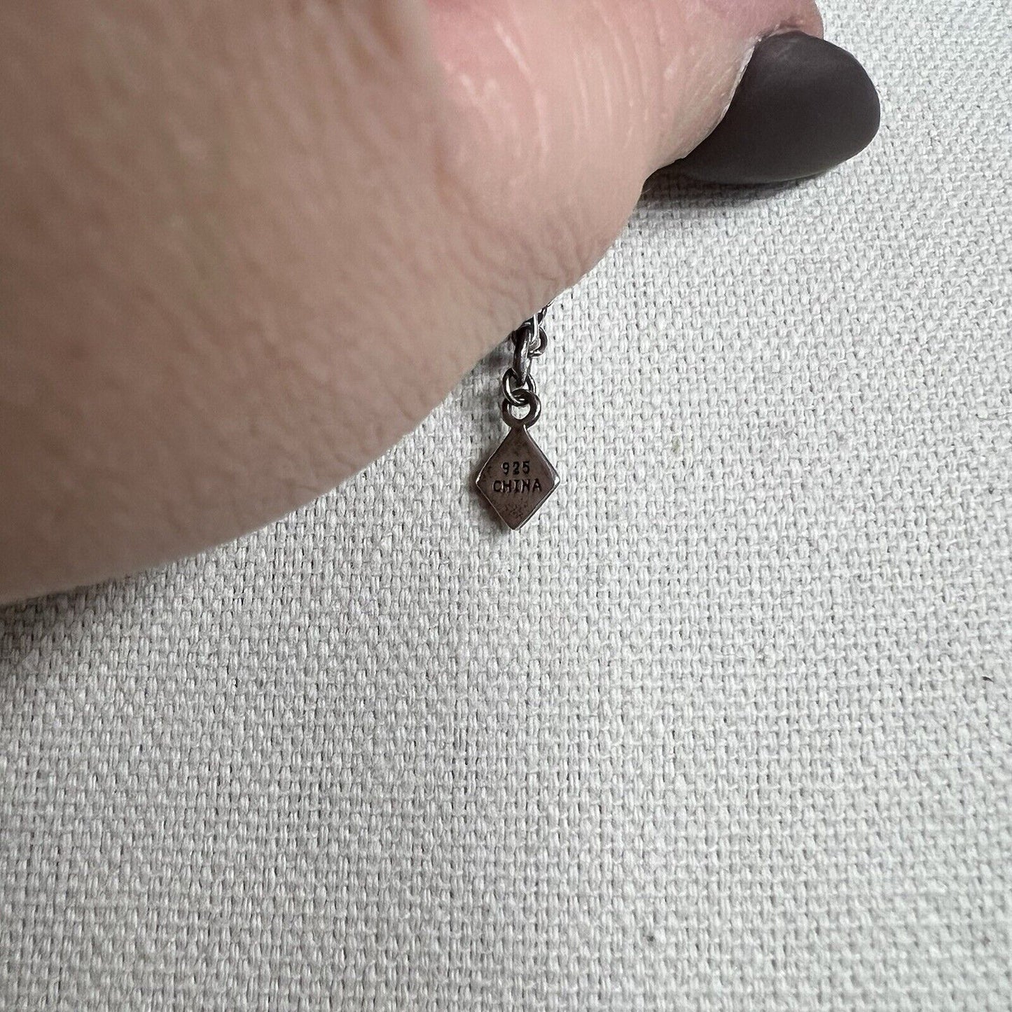 Silpada Sterling Silver Clear Faceted Bezel Set Station Necklace