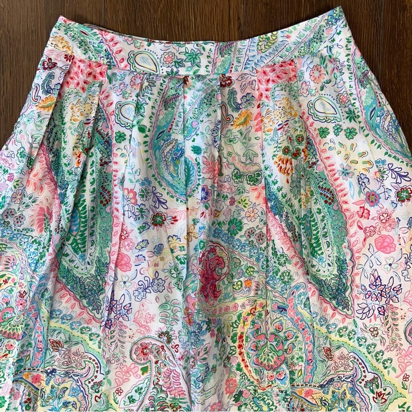 Talbots festive floral pleated midi skirt SZ 10