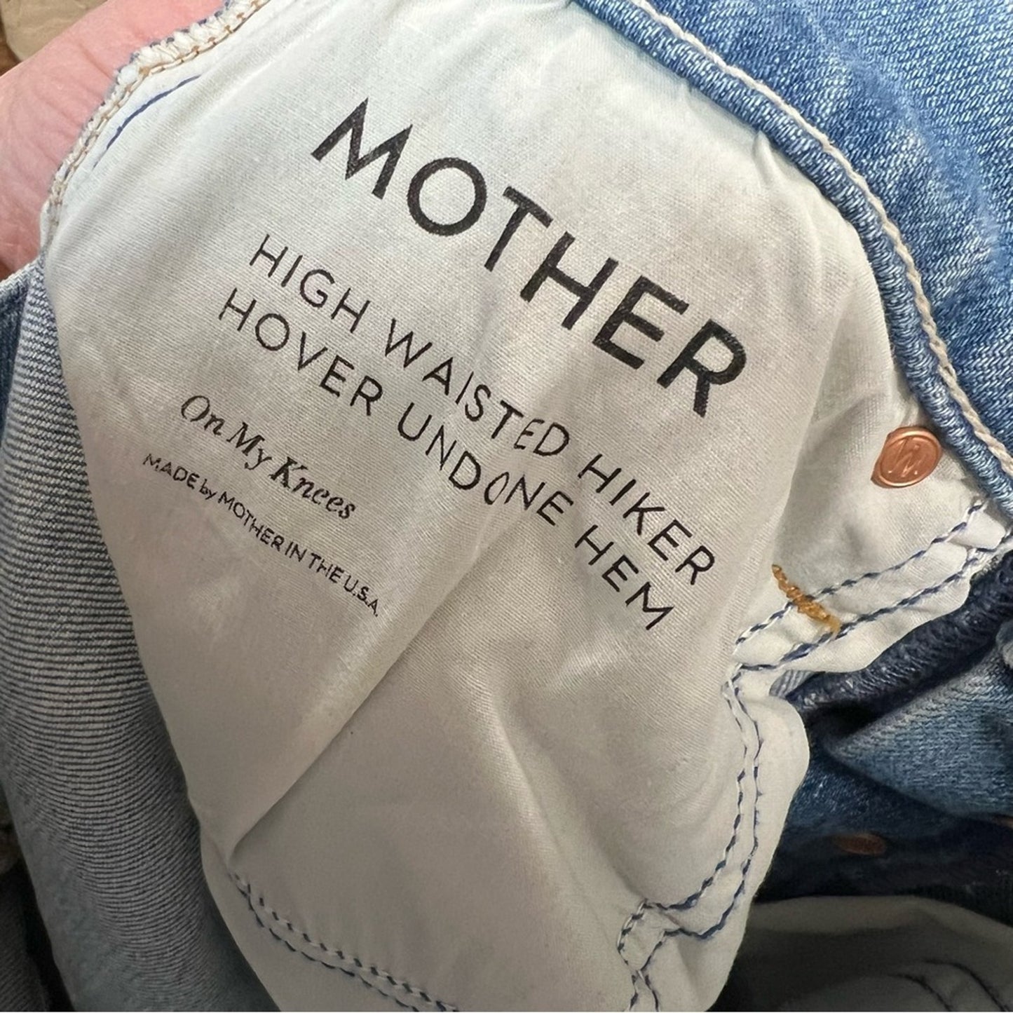 MOTHER Denim High Waisted Hiker Hover Undone Hem SZ 25/0