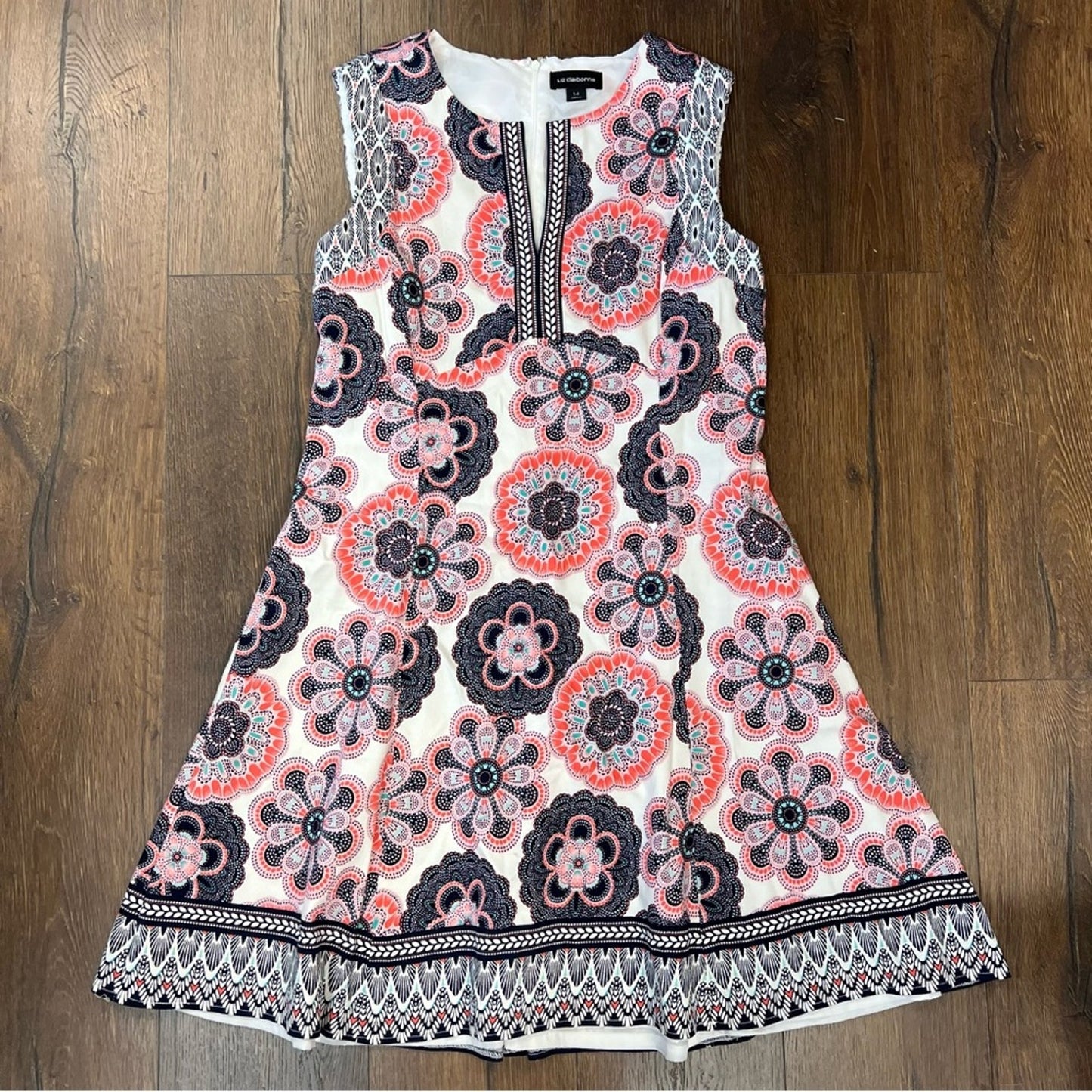 Liz Claiborne floral a-line dress SZ 14