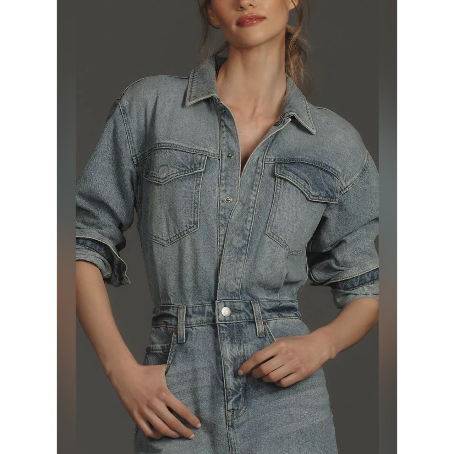 🆕 Pistola Amira Denim Midi Dress NWT SZ XS