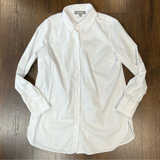 Marled white button up shirt SZ SM