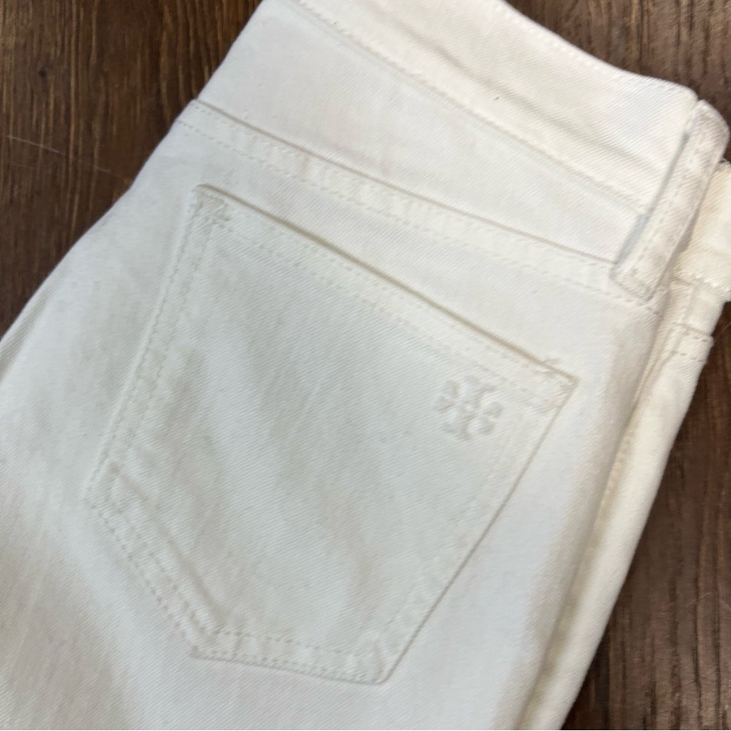Tory Burch Keira Straight-Leg White Rinse Wash Jeans SZ 26/2