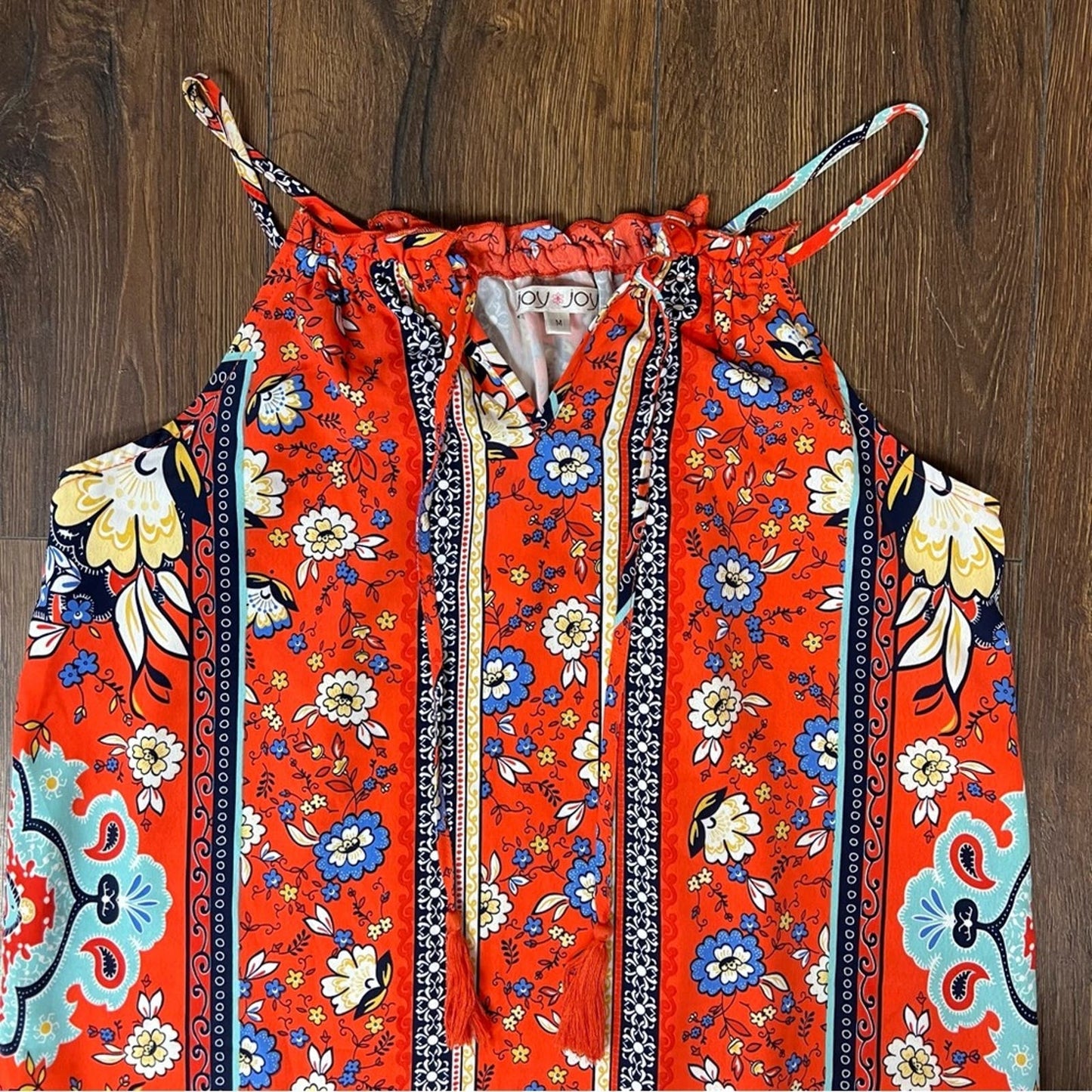 Joy Joy bohemian floral mini dress SZ MED