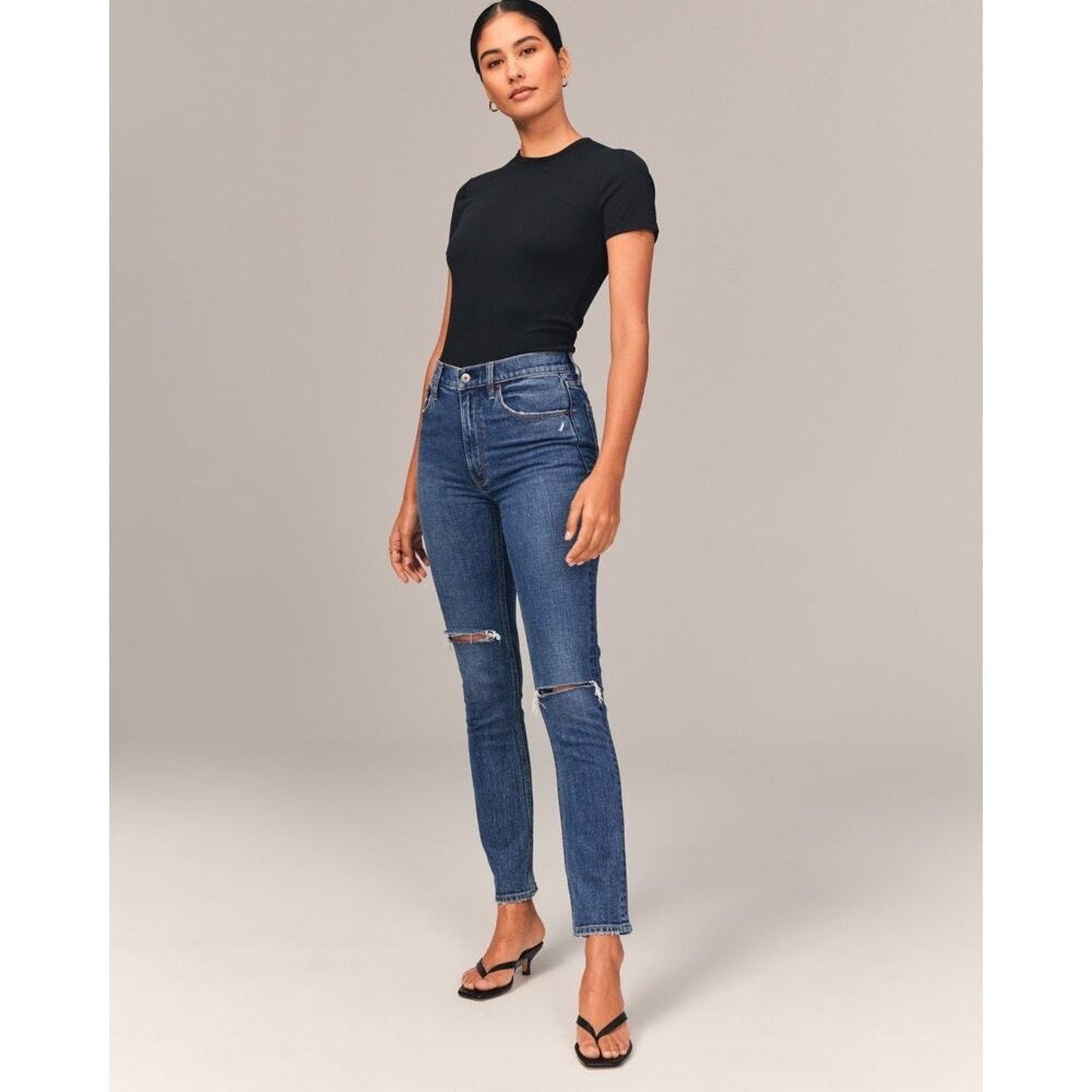 🆕 Abercrombie & Fitch High Rise Skinny Jeans SZ 2 Short