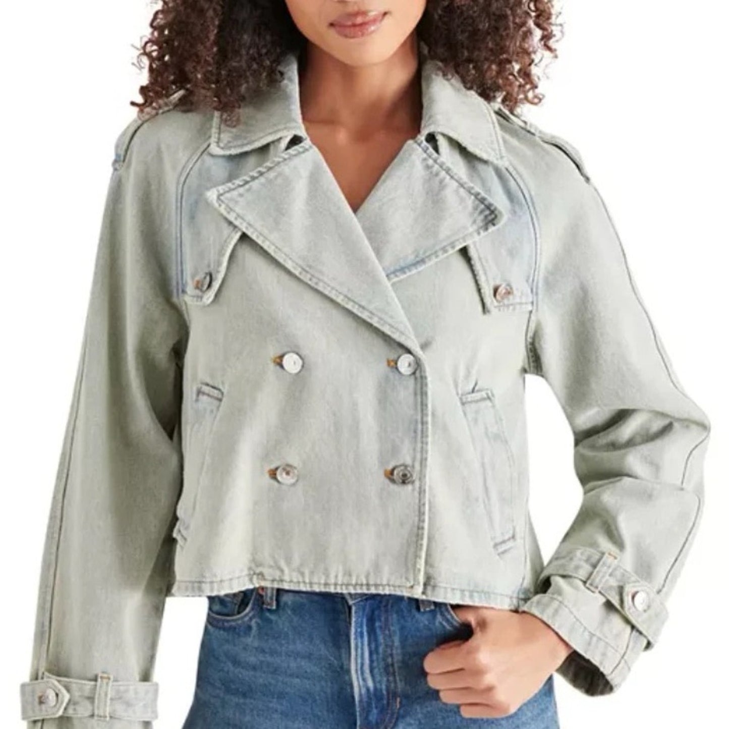New Steve Madden Jacket Stone‎ Blue SZ Lg