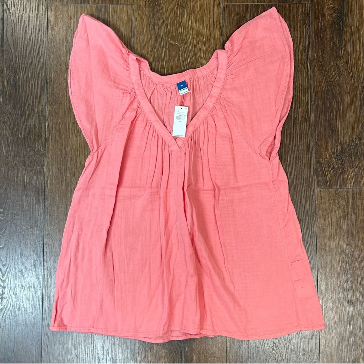🆕 Old Navy Flutter-Sleeve V-Neck Swing Blouse SZ MED