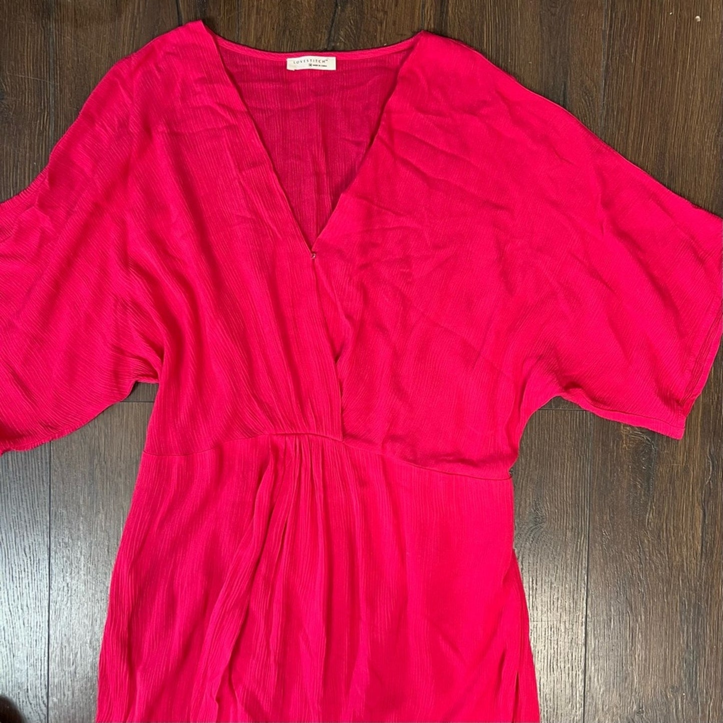 LOVESTITCH pink kimono midis dress SZ SM