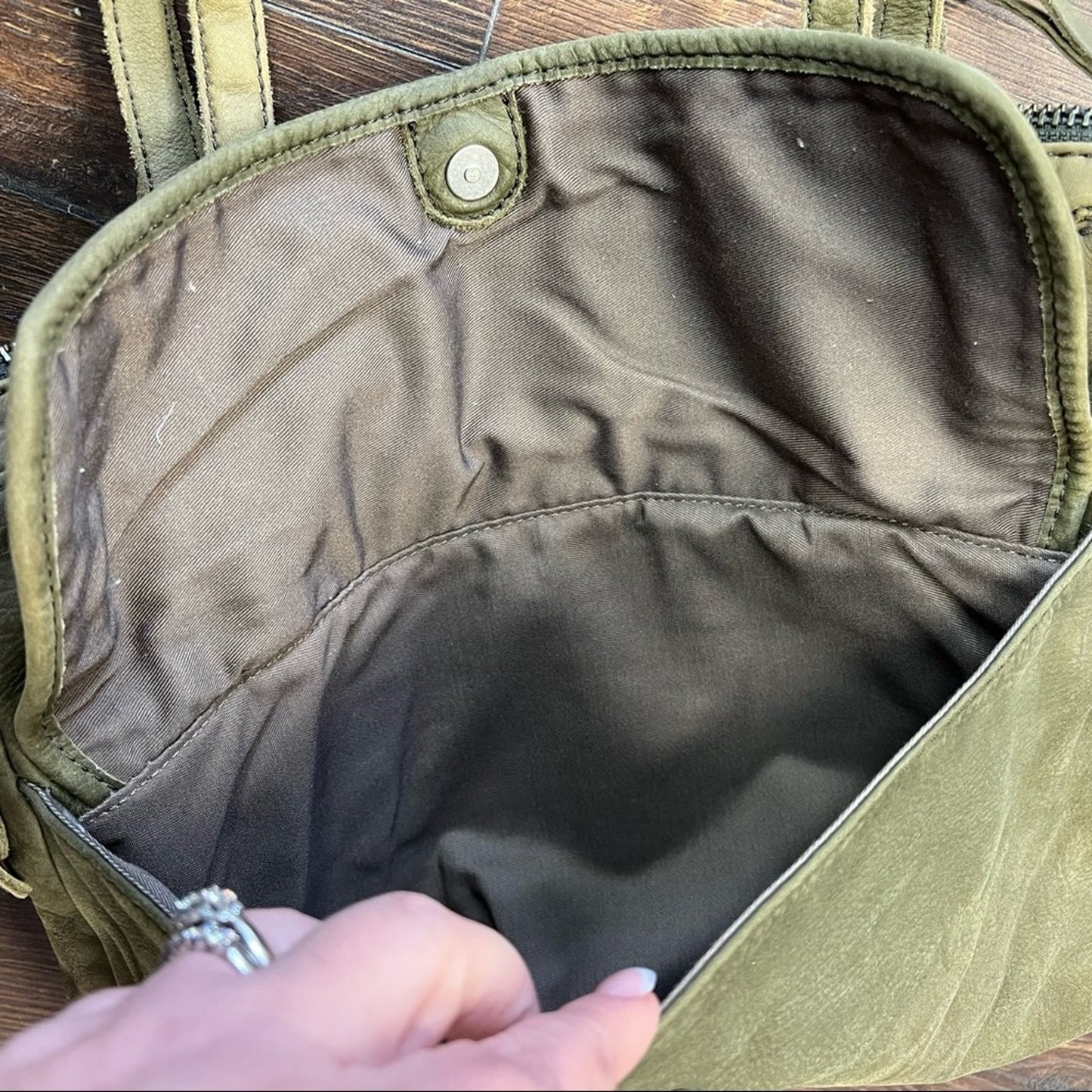 J Crew Olive Rugged Leather Laptop Bag 2011 Spring Collection