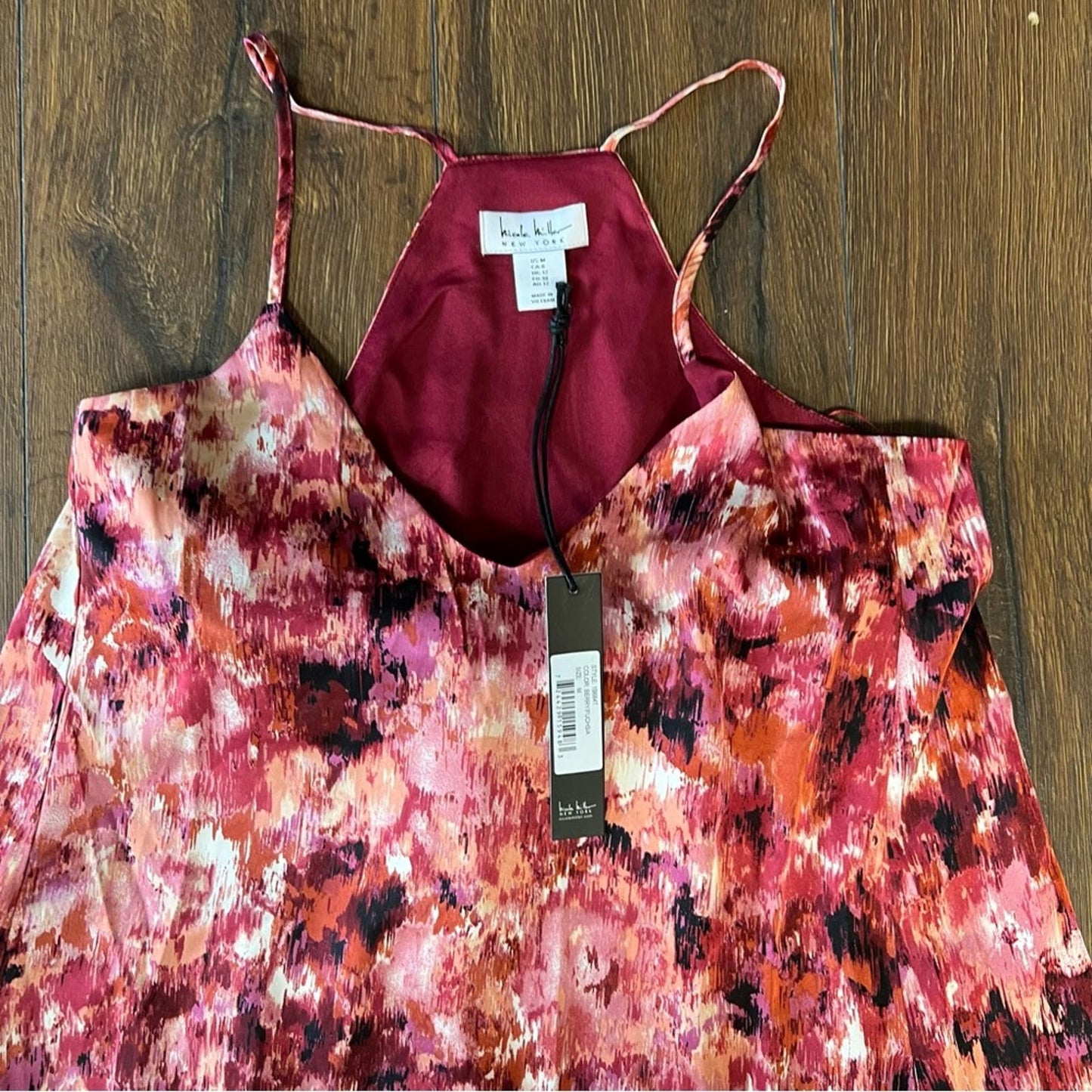 🆕 Nicole Miller Abstract Printed Maxi Dress SZ MED