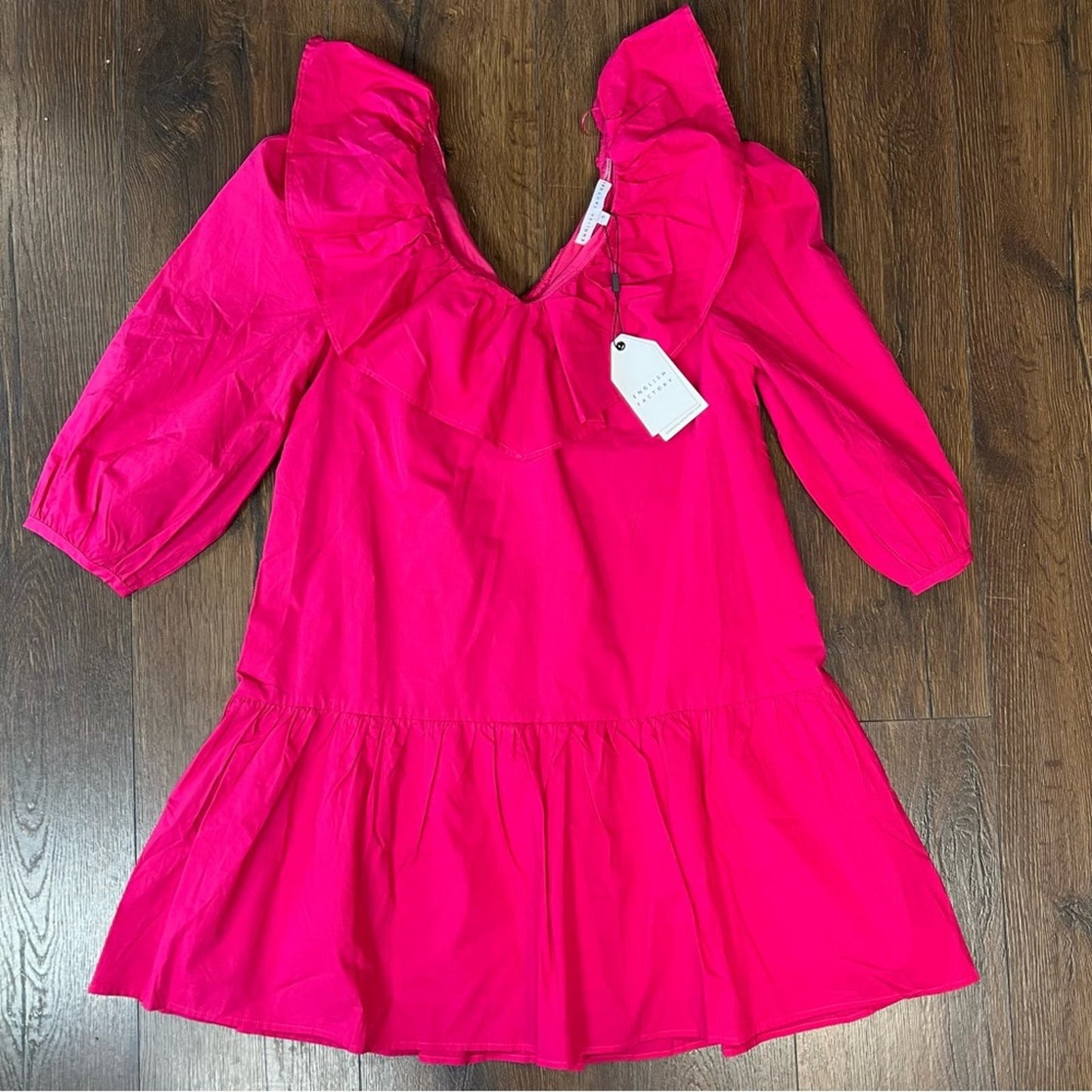 🆕 English Factory Long Sleeve Ruffled Mini Dress SZ SM
