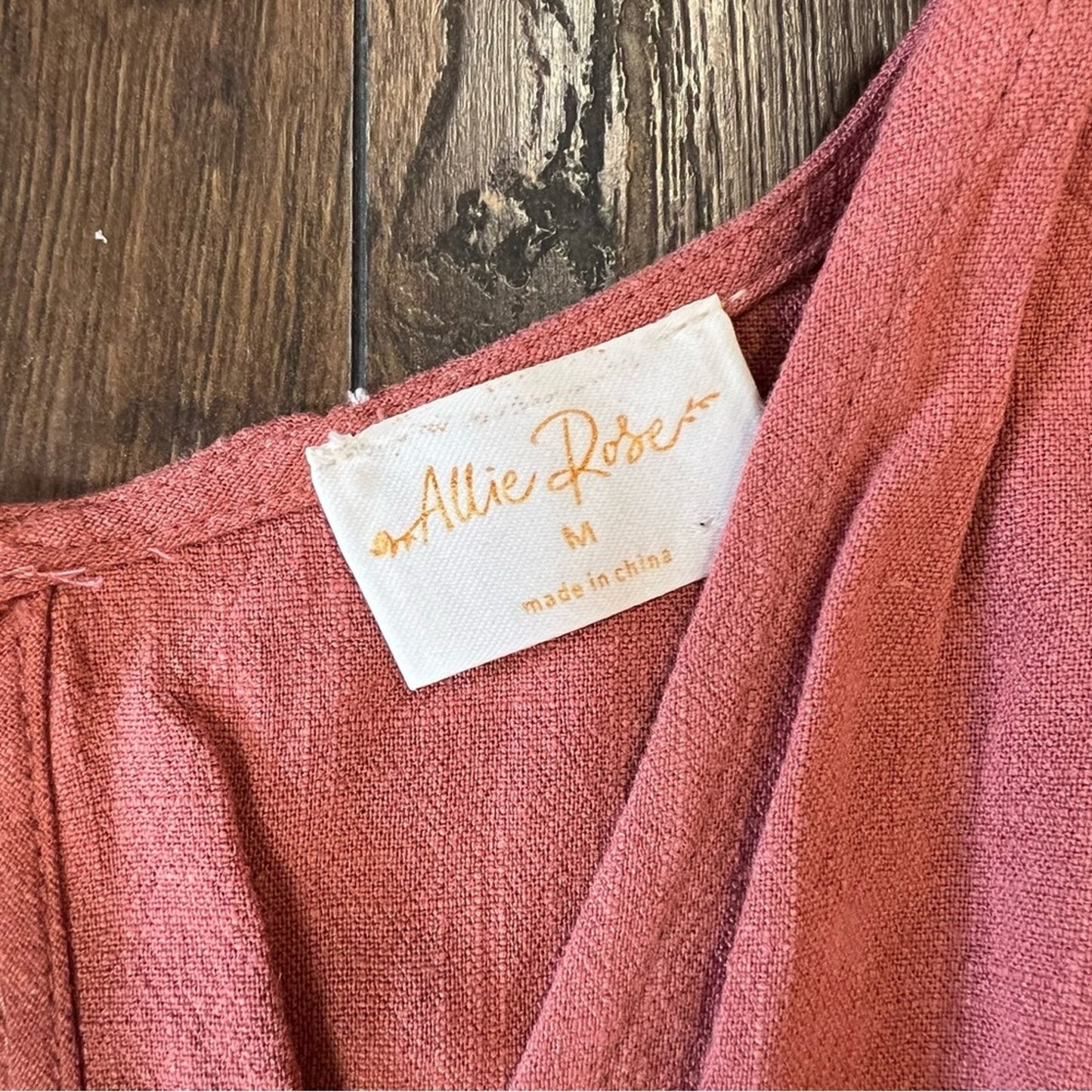 Allie Rose smocked waist front slit midi dress SZ MED