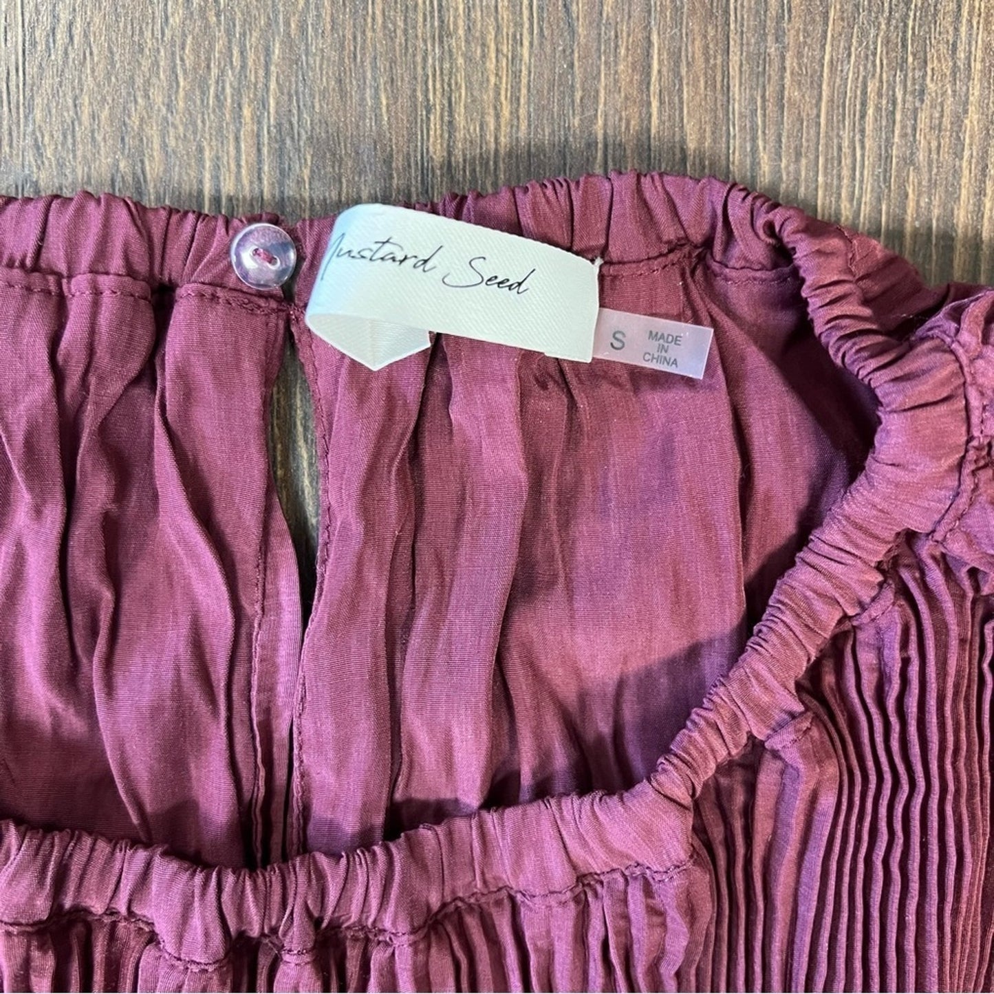Mustard Seed Burgundy Peasant Dress SZ SM