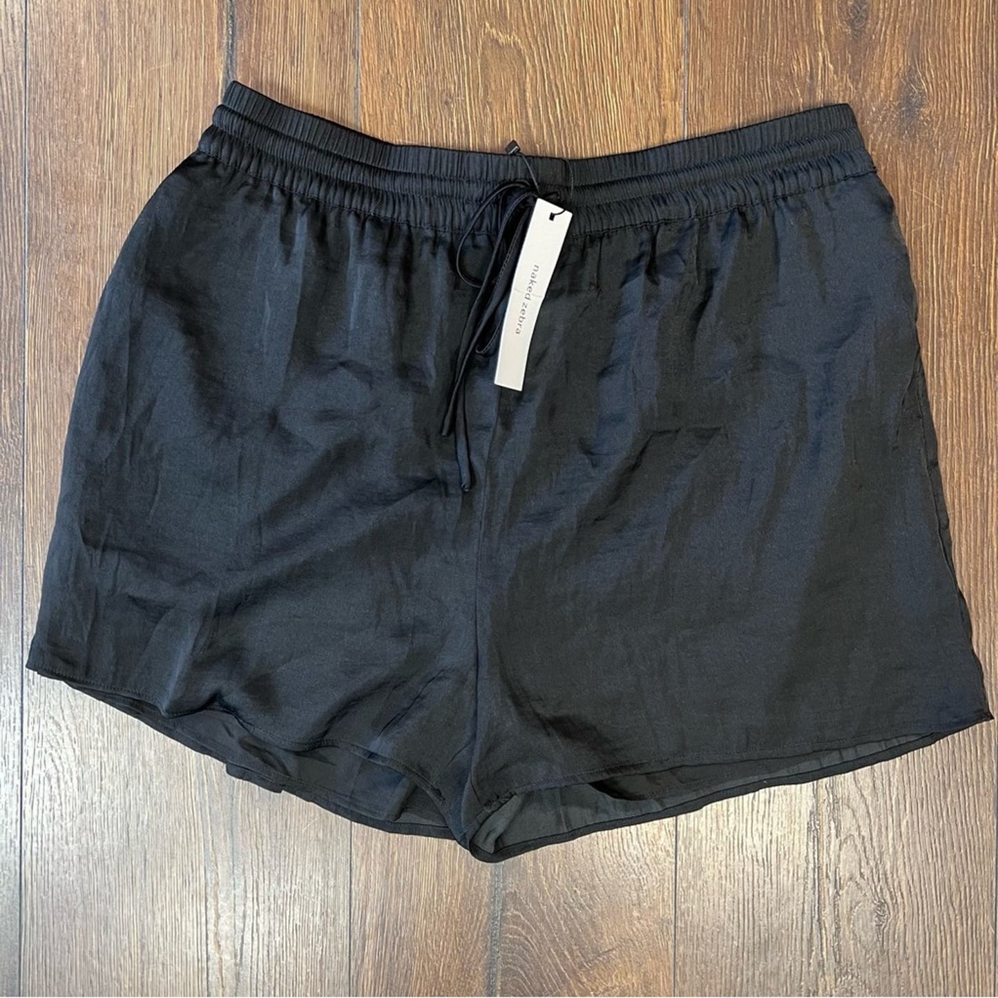 🆕 Naked Zebra Elastic Waist Satin Shorts SZ LG