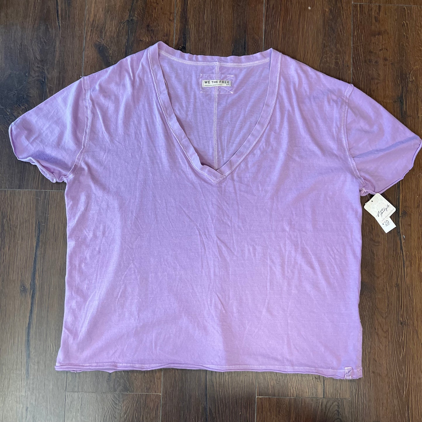 🆕 Free People nina v-neck oversized t-shirt in lavender SZ SM