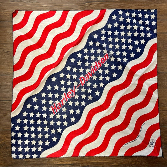 Vintage Harley-Davidson Made in USA American Flag bandana