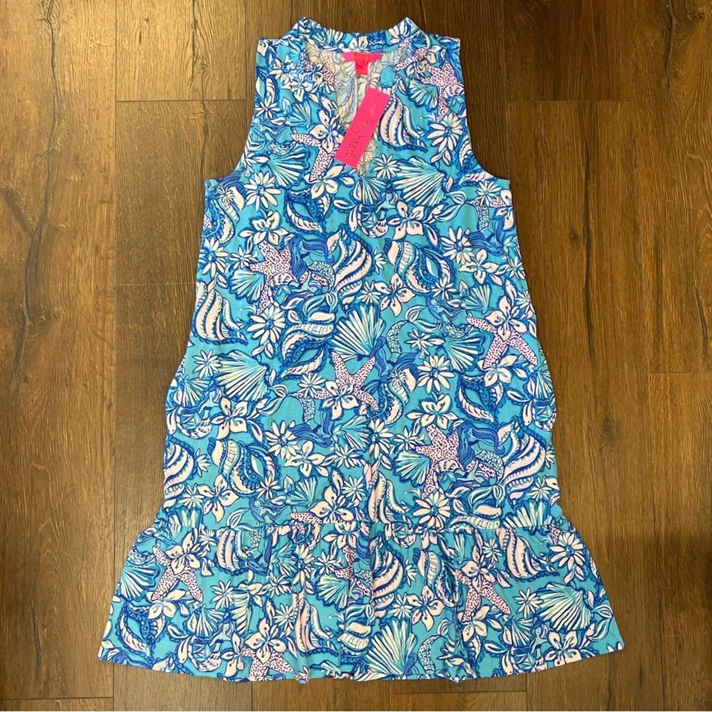🆕 Lilly Pulitzer Malone dress amalfi blue sound of the sirens dress SZ MED