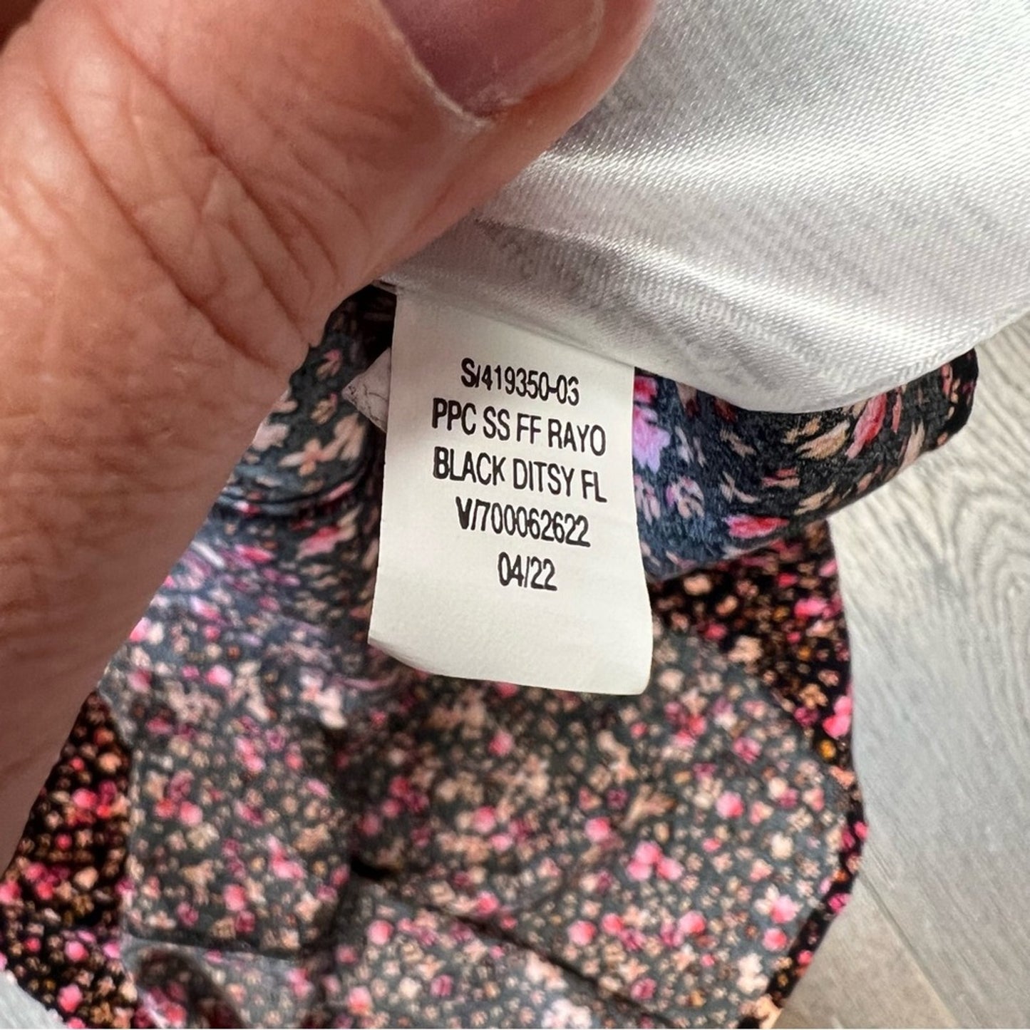 Old navy fit and flare puff sleeve black ditsy floral dress SZ LG