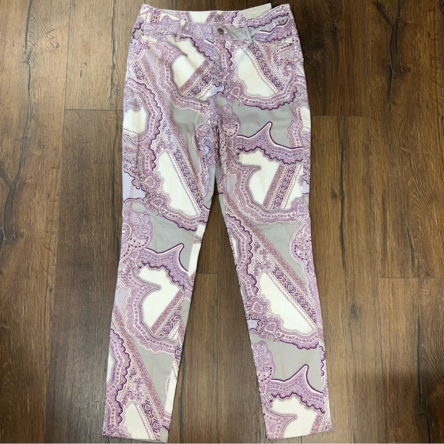 🆕 Chico’s purple tapestry print pants SZ 1/8