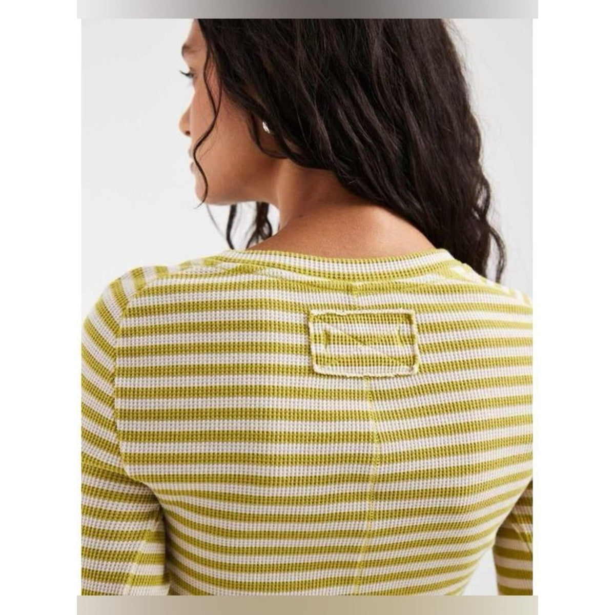 🆕 Free People Easy Does It Striped Long Sleeve-Green SZ LG
