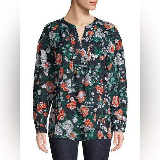 Tommy Hilfiger Floral Peasant Top SZ MED