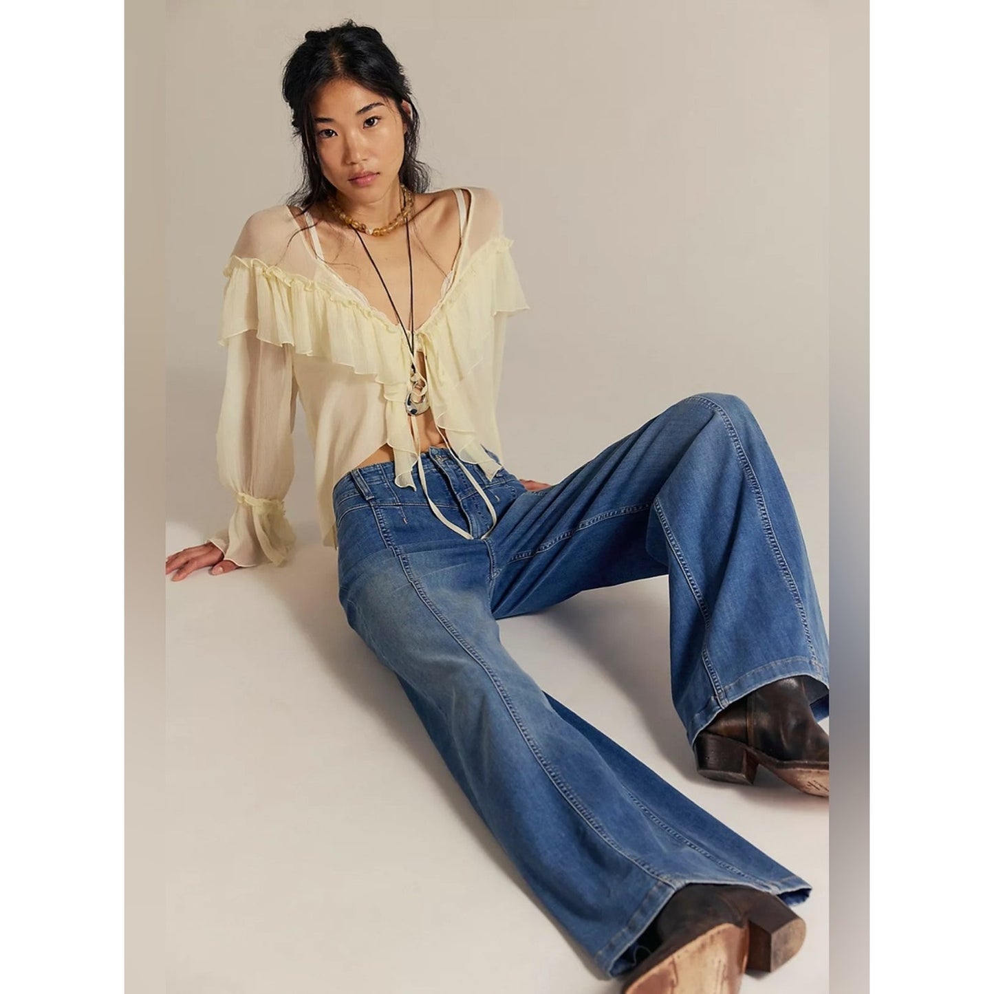 🆕 We The Free Libre Wide-Leg Jeans in Goodie Goodie NWT SZ 26